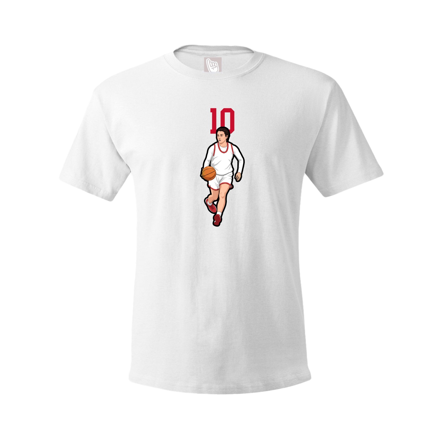 Youth Tee — Number Top in White