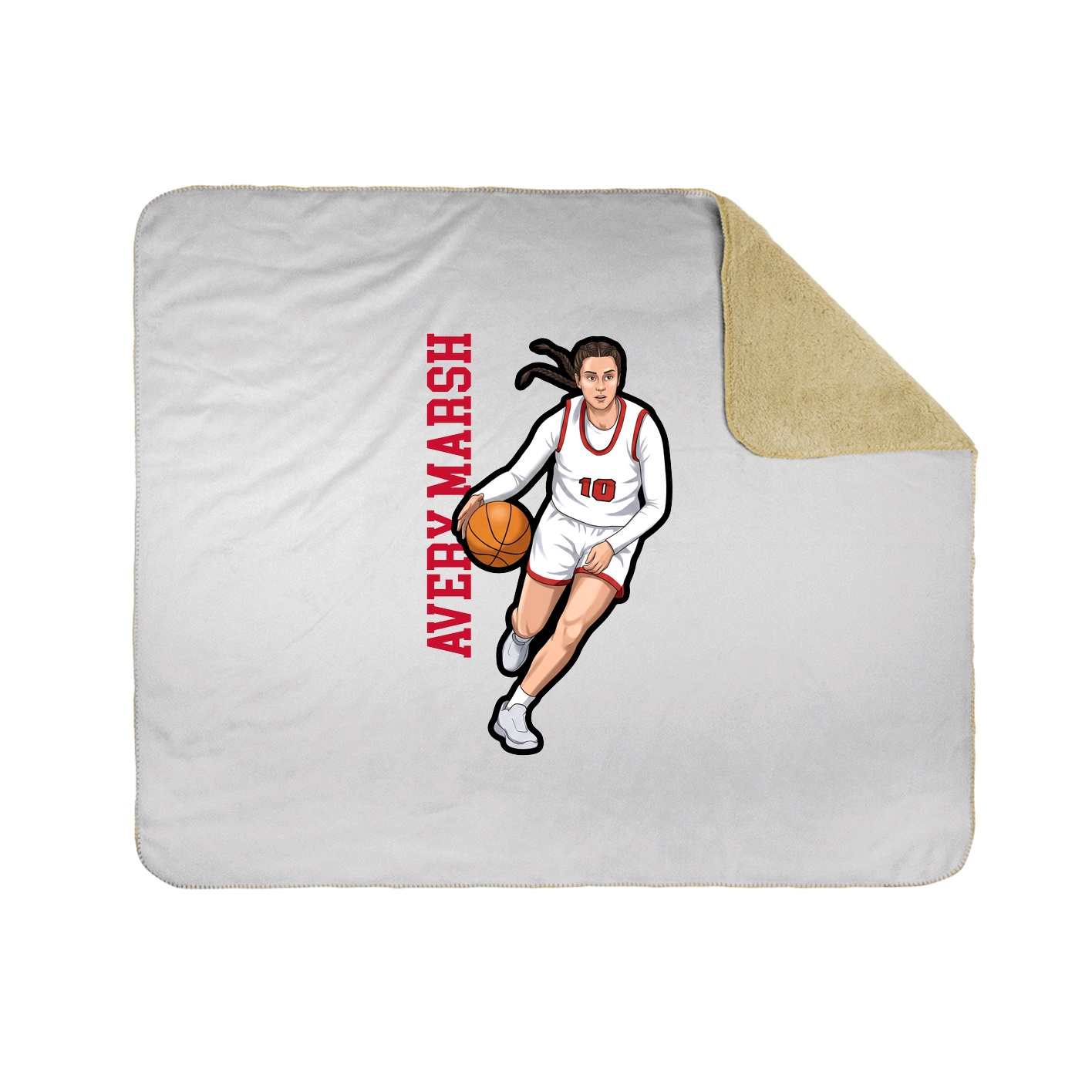 Throw Blanket — Name Vertical in White