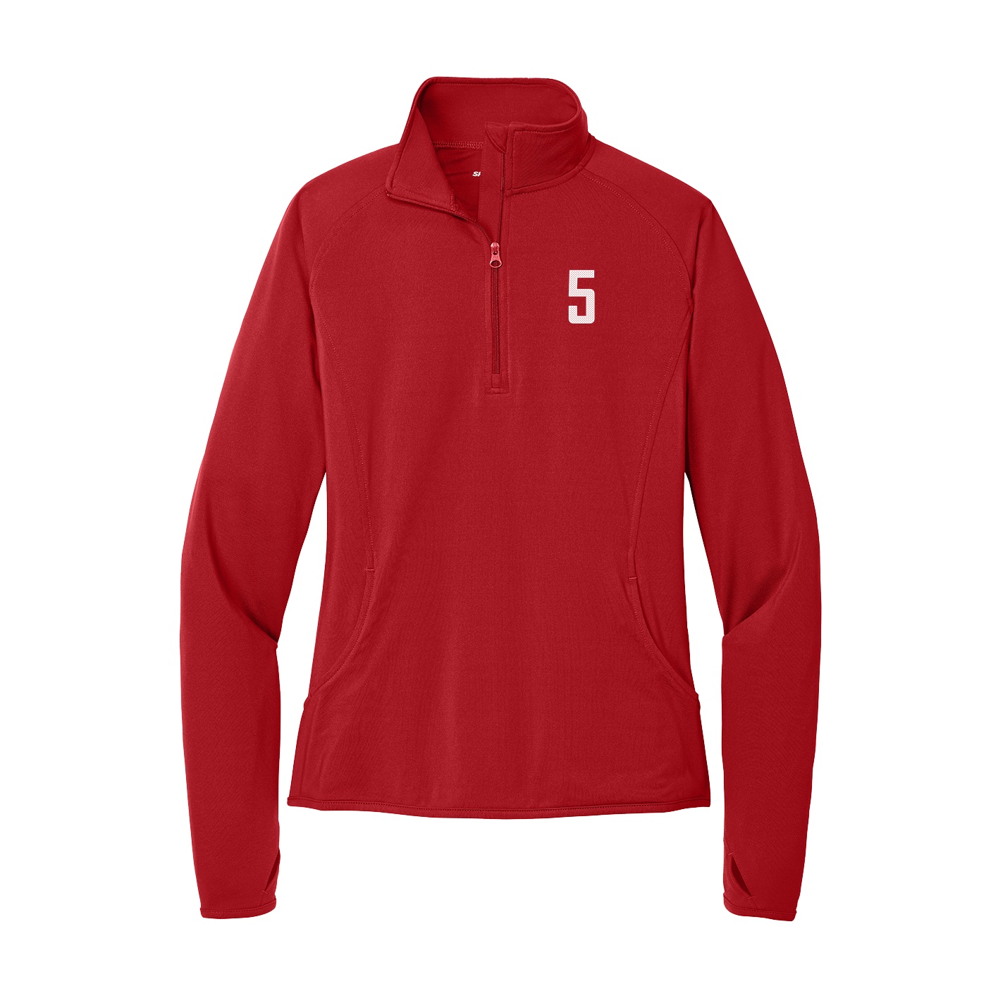 Women's Q-Zip Pullover — Front Shirsy in Red