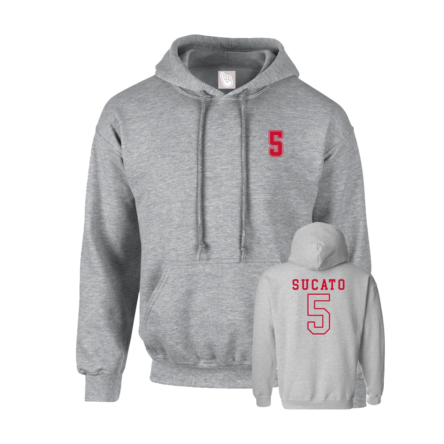 Hoodie — Chest Back in Grey
