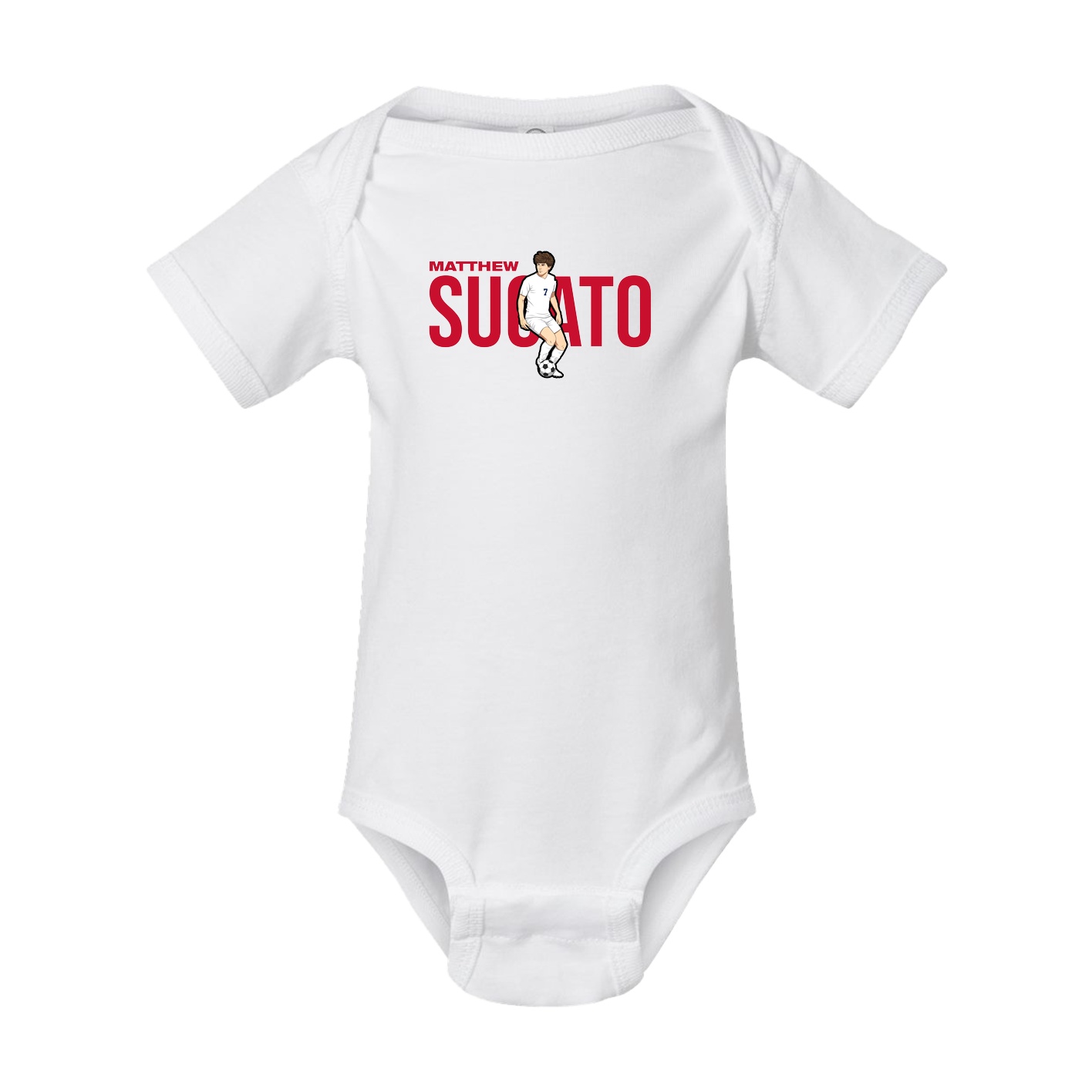Baby Onesie — Player Name in White
