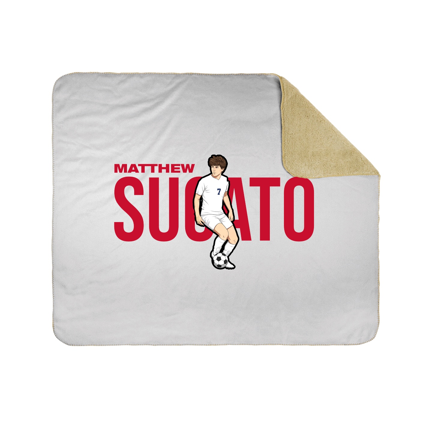 Throw Blanket — Player Name in White