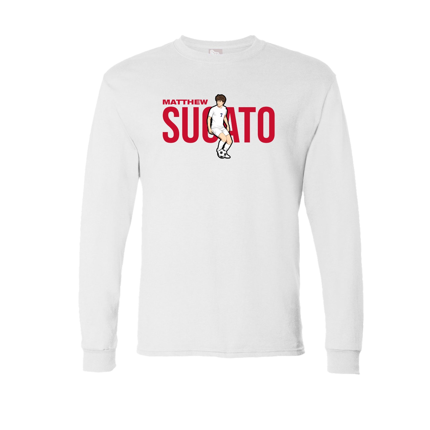 Long Sleeve Tee — Player Name in White