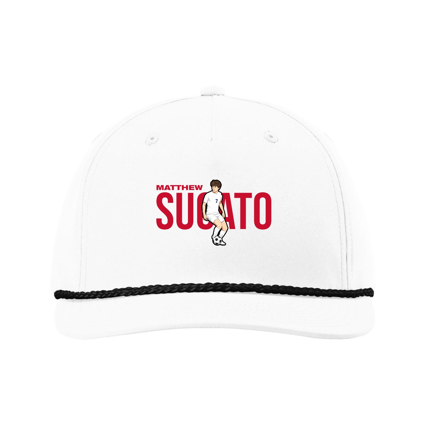 Five-Panel Classic Rope Cap — Player Name in White