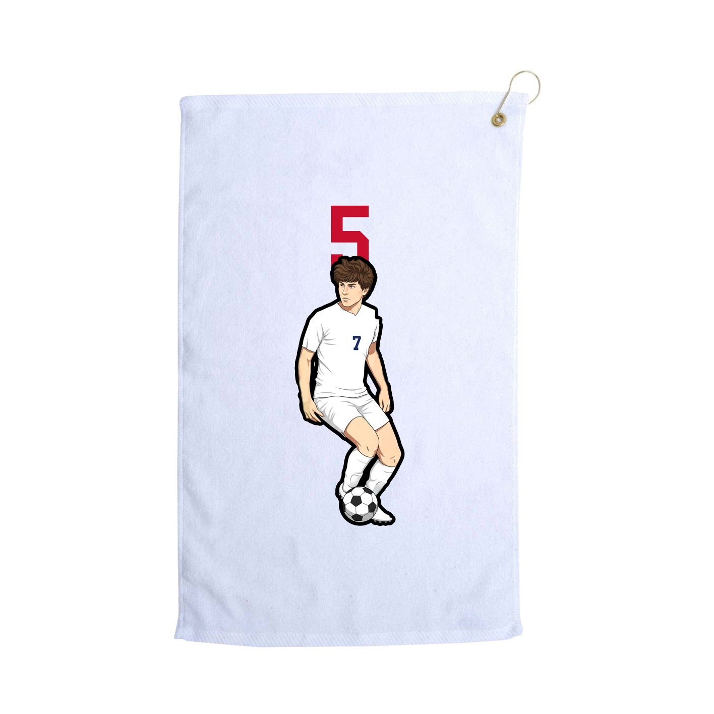 Golf Towel — Number Top in White