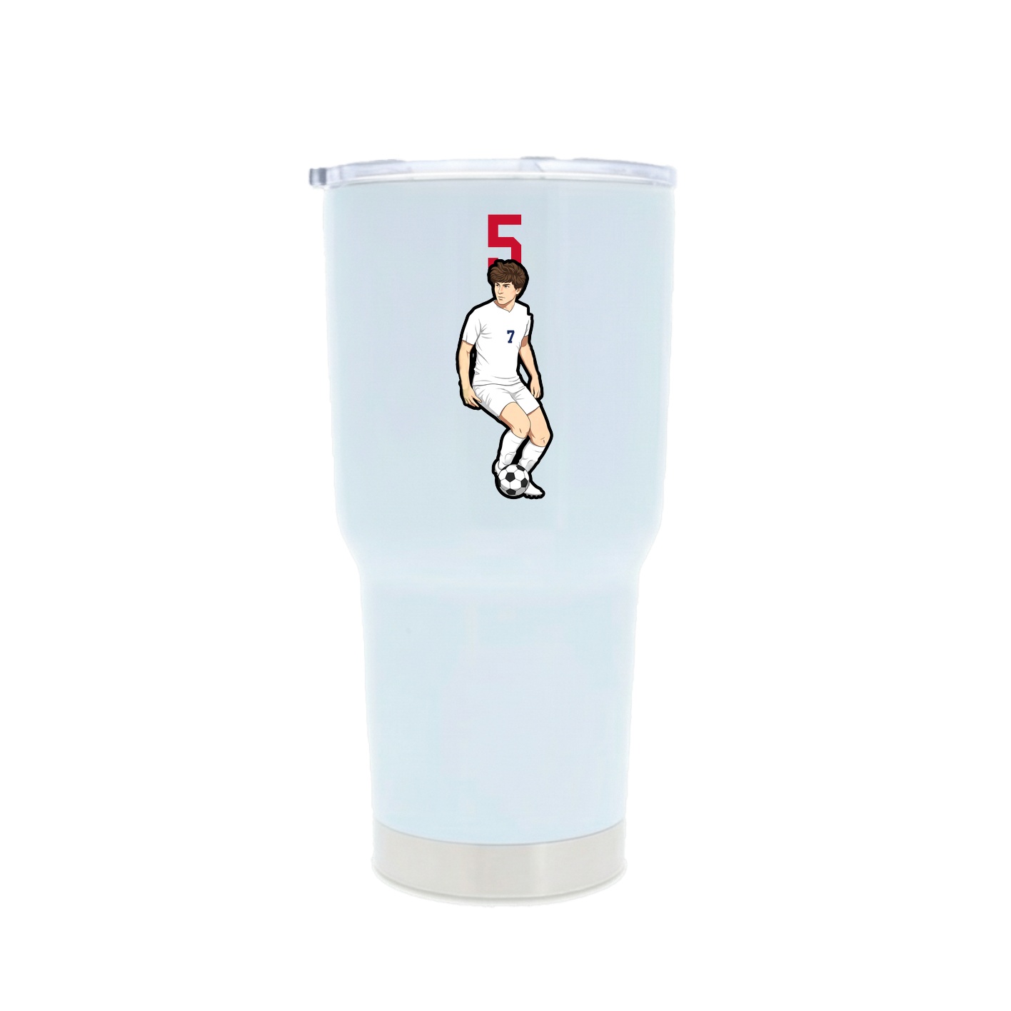 30oz Stainless Steel Tumbler — Number Top in White