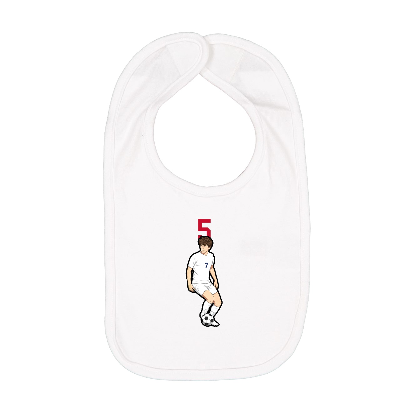 Infant Bib — Number Top in White