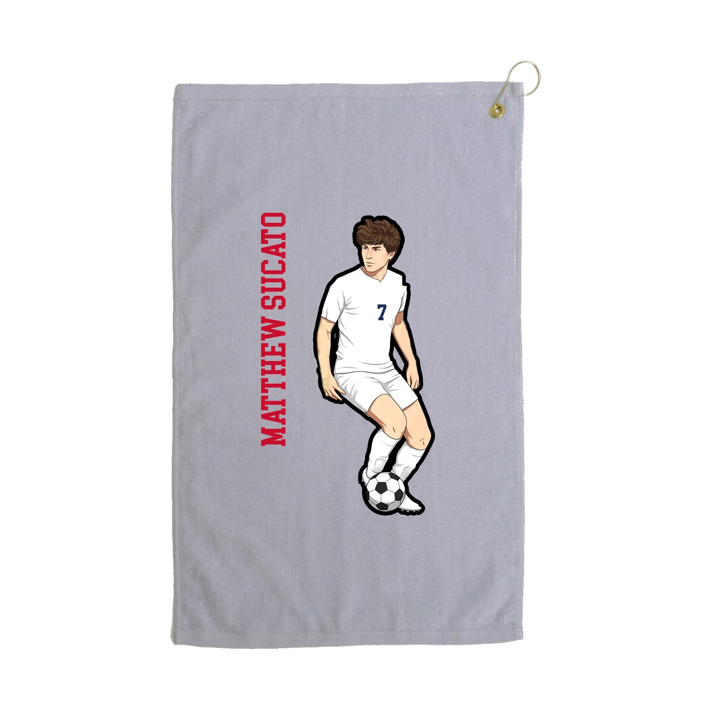 Golf Towel — Name Vertical in Grey