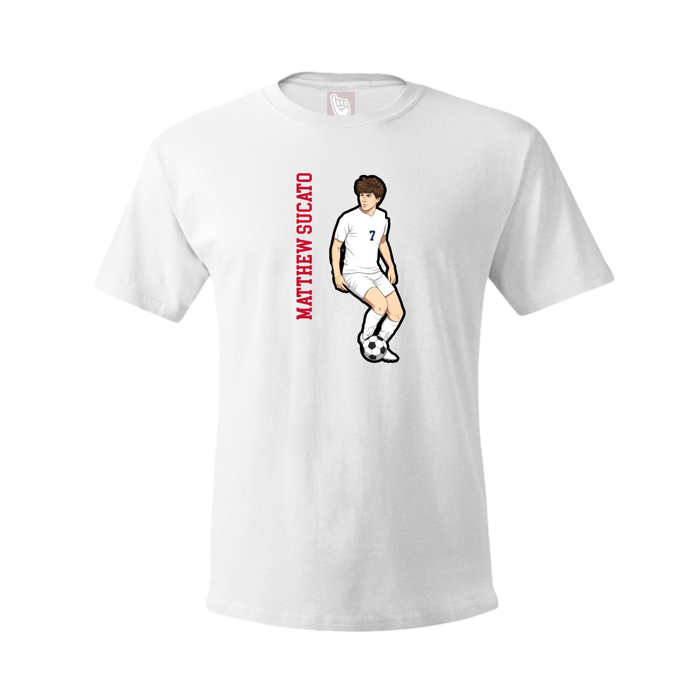 Tee — Name Vertical in White