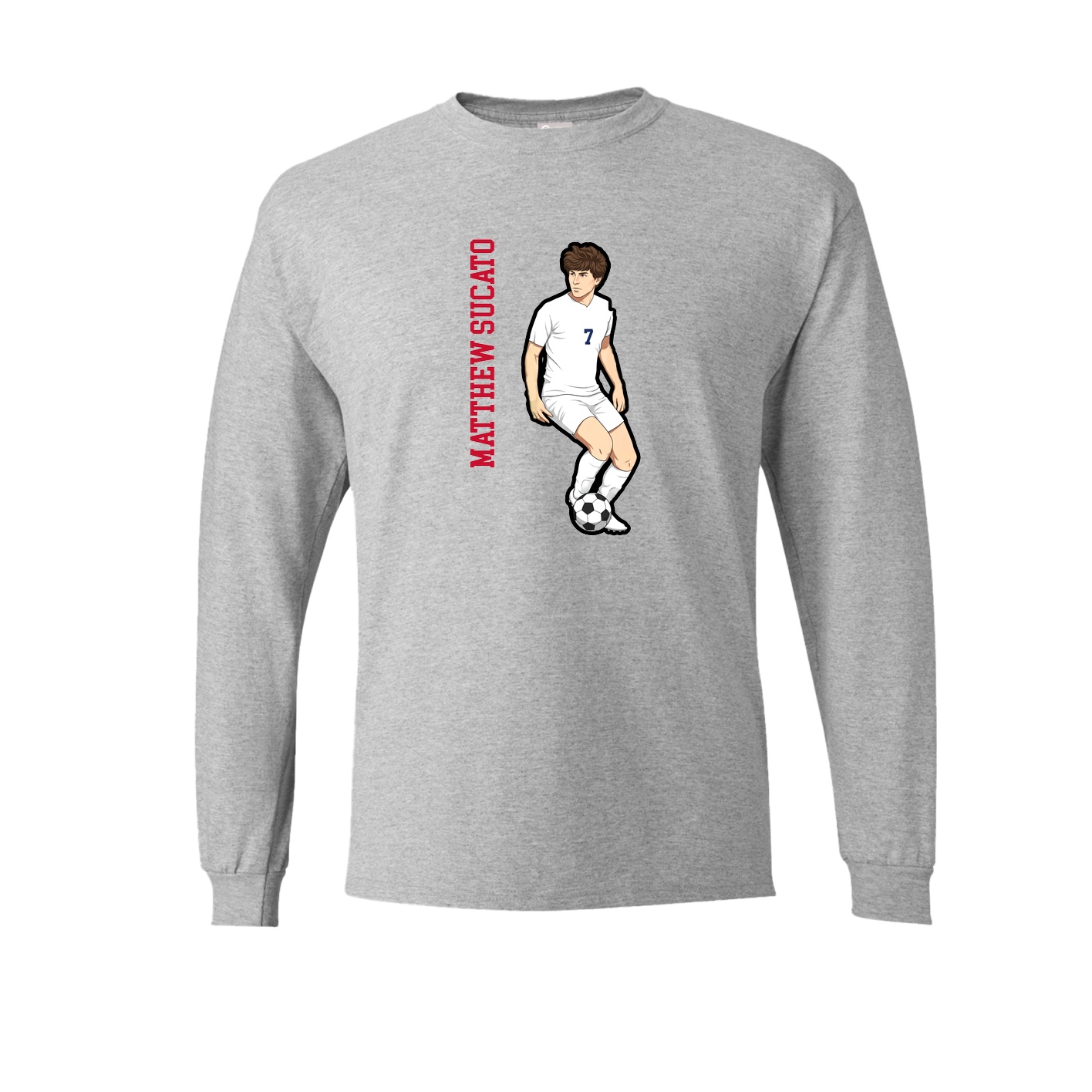Long Sleeve Tee — Name Vertical in Grey