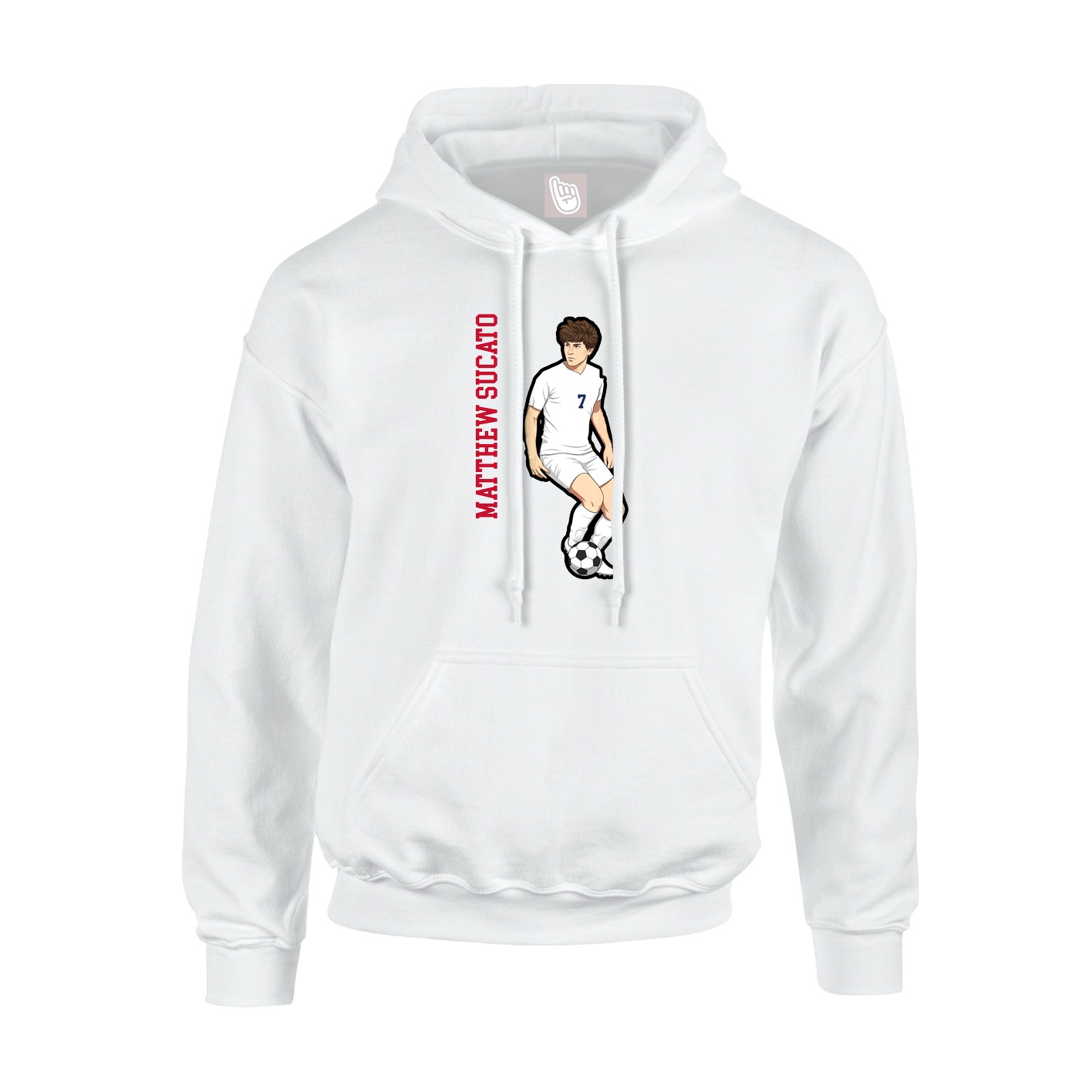 Hoodie — Name Vertical in White