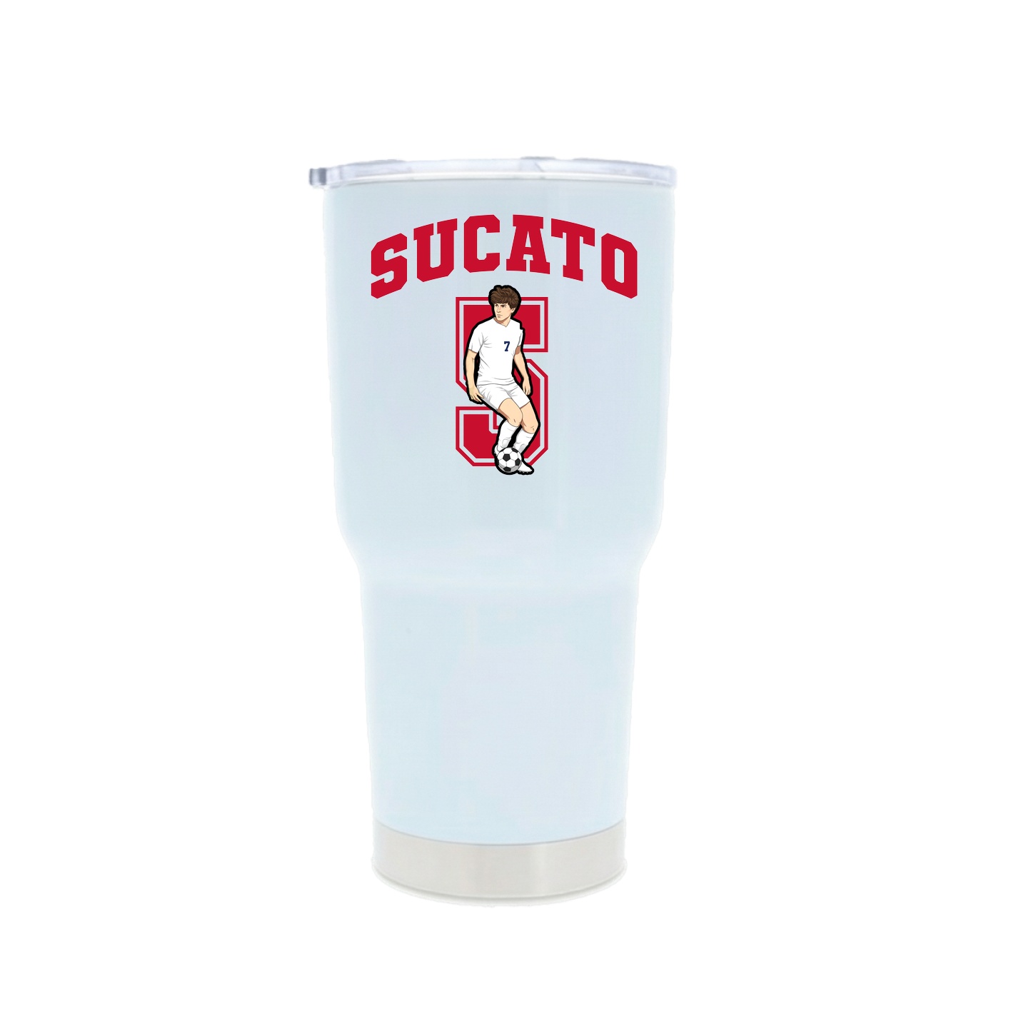 30oz Stainless Steel Tumbler — Number in White