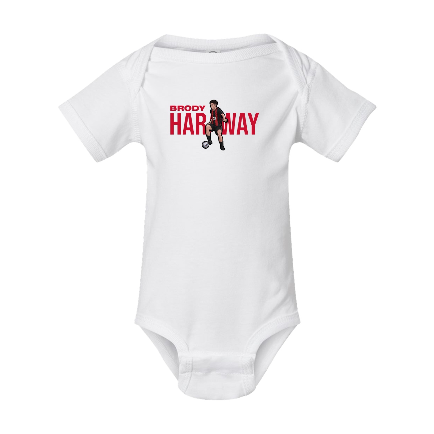 Baby Onesie — Player Name in White