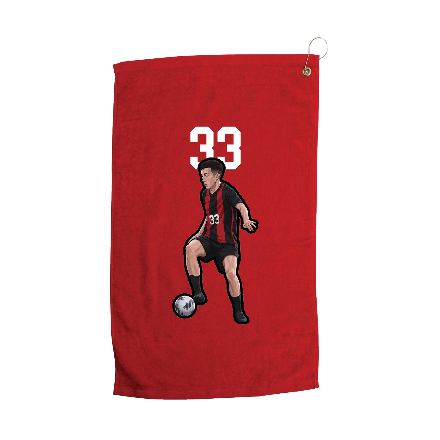 Golf Towel — Number Top in Red
