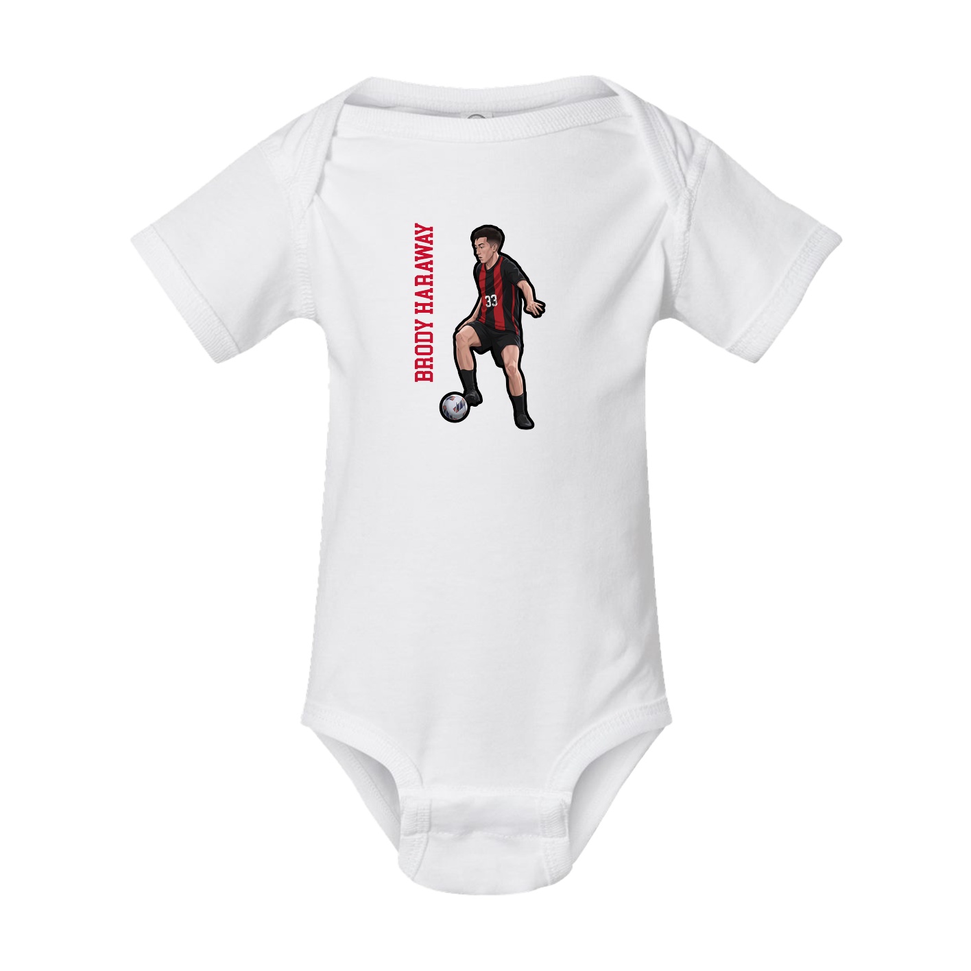 Baby Onesie — Name Vertical in White
