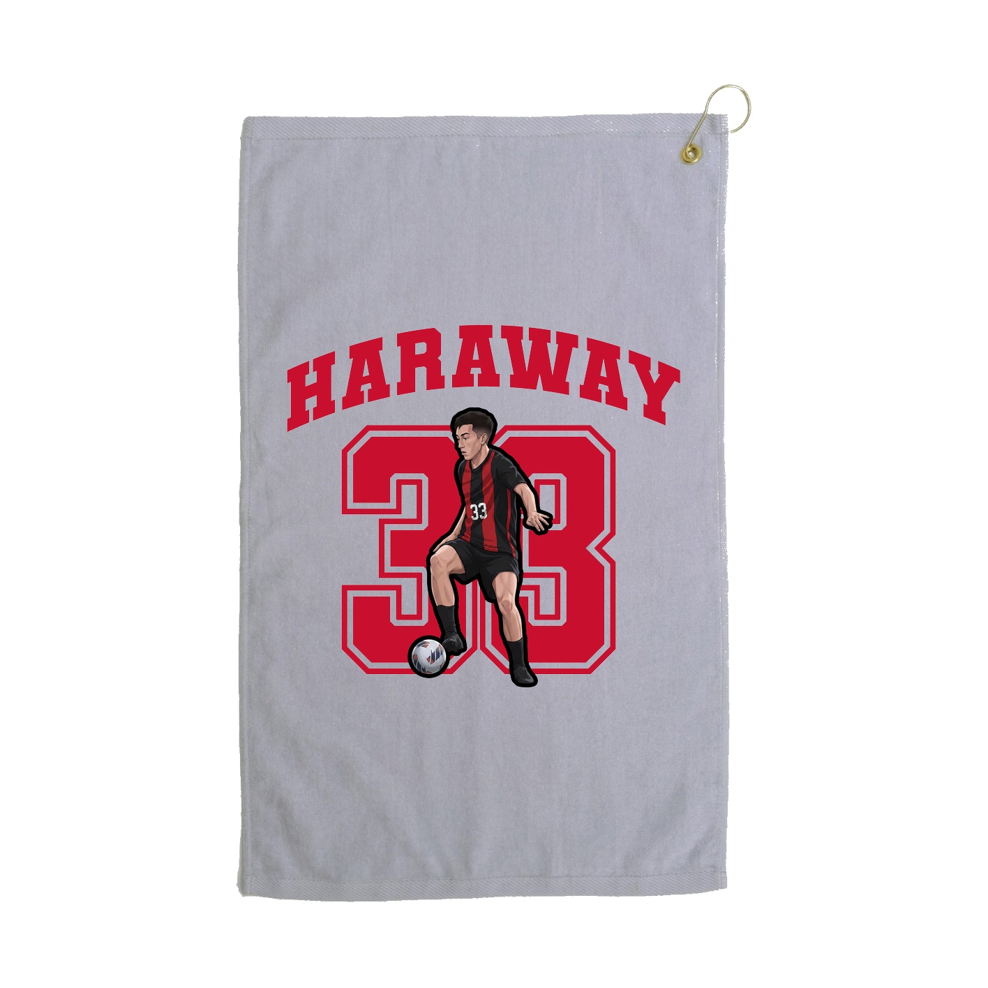 Golf Towel — Number in Grey