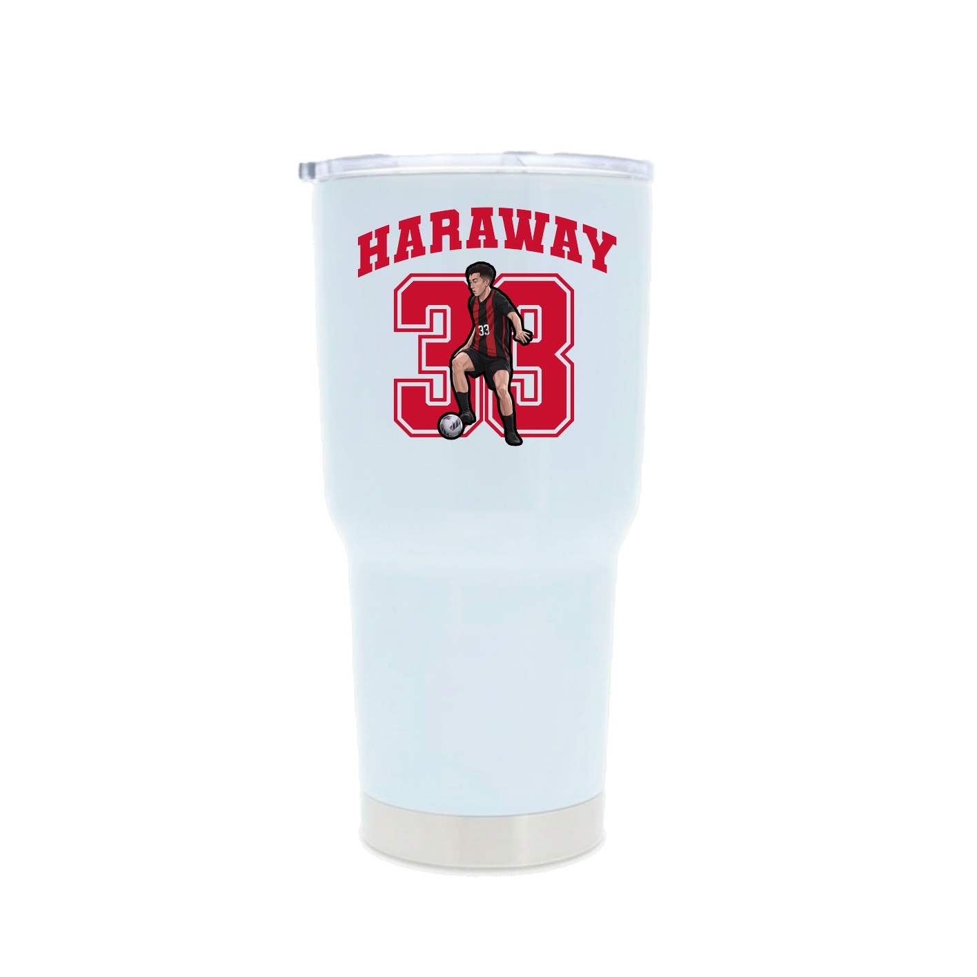 30oz Stainless Steel Tumbler — Number in White