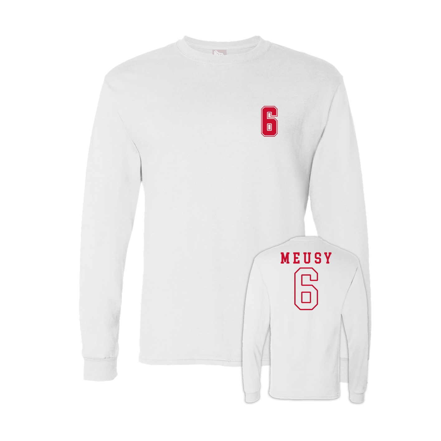 Long Sleeve Tee — Chest Back in White