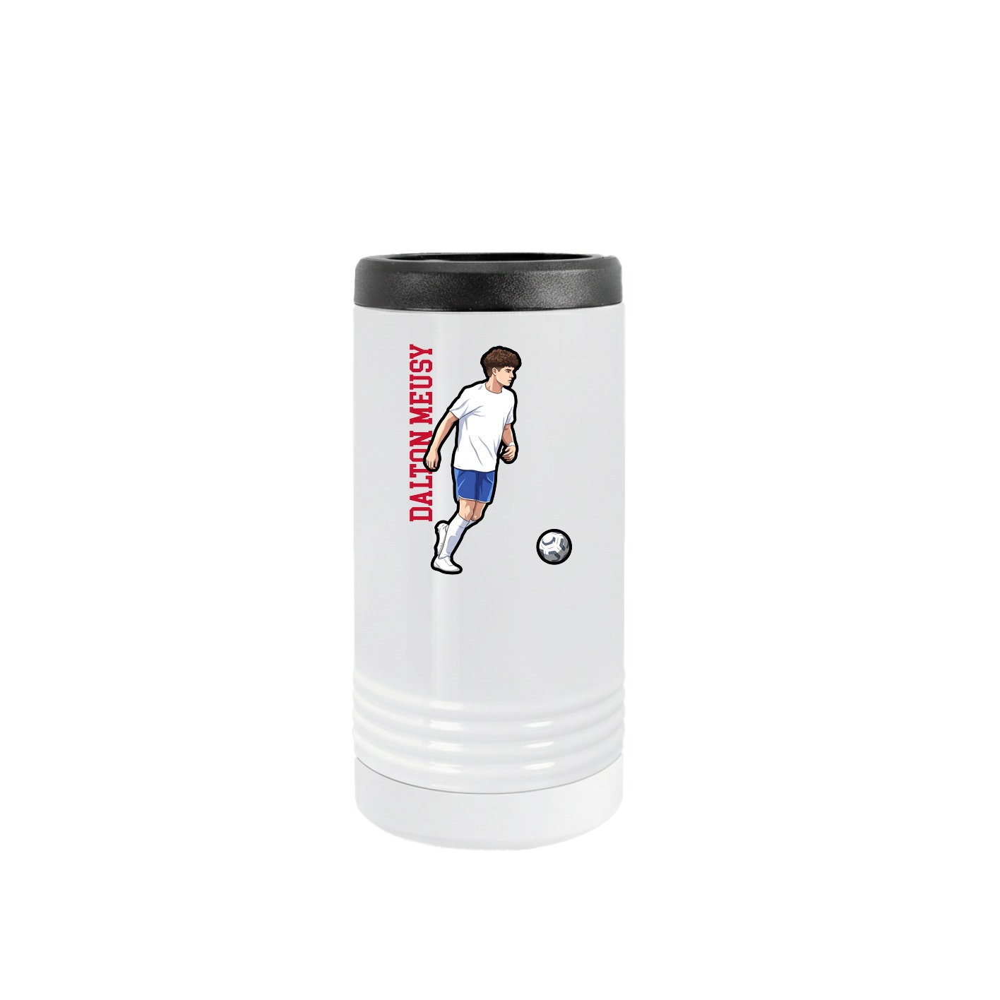 Slim Beverage Holder — Name Vertical in White