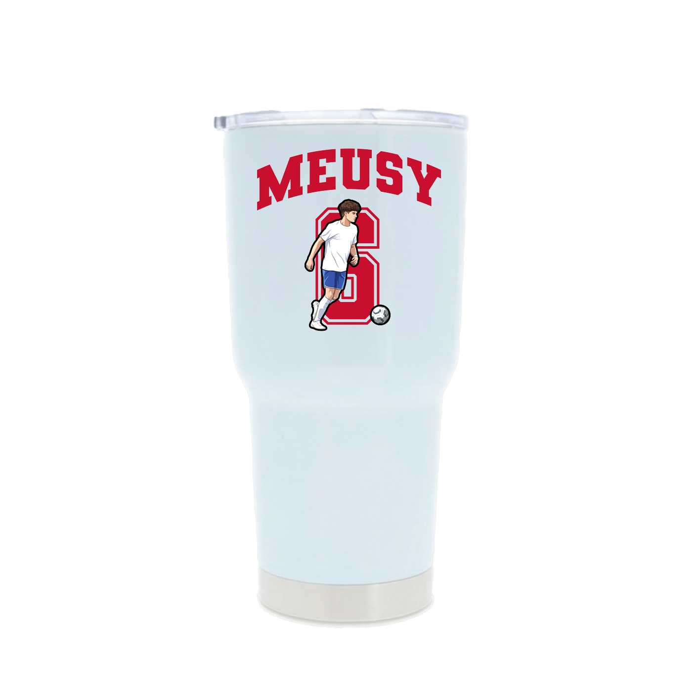 30oz Stainless Steel Tumbler — Number in White
