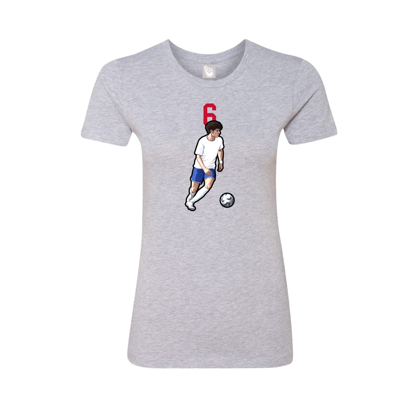 Fitted Women's Tee — Number Top in Grey