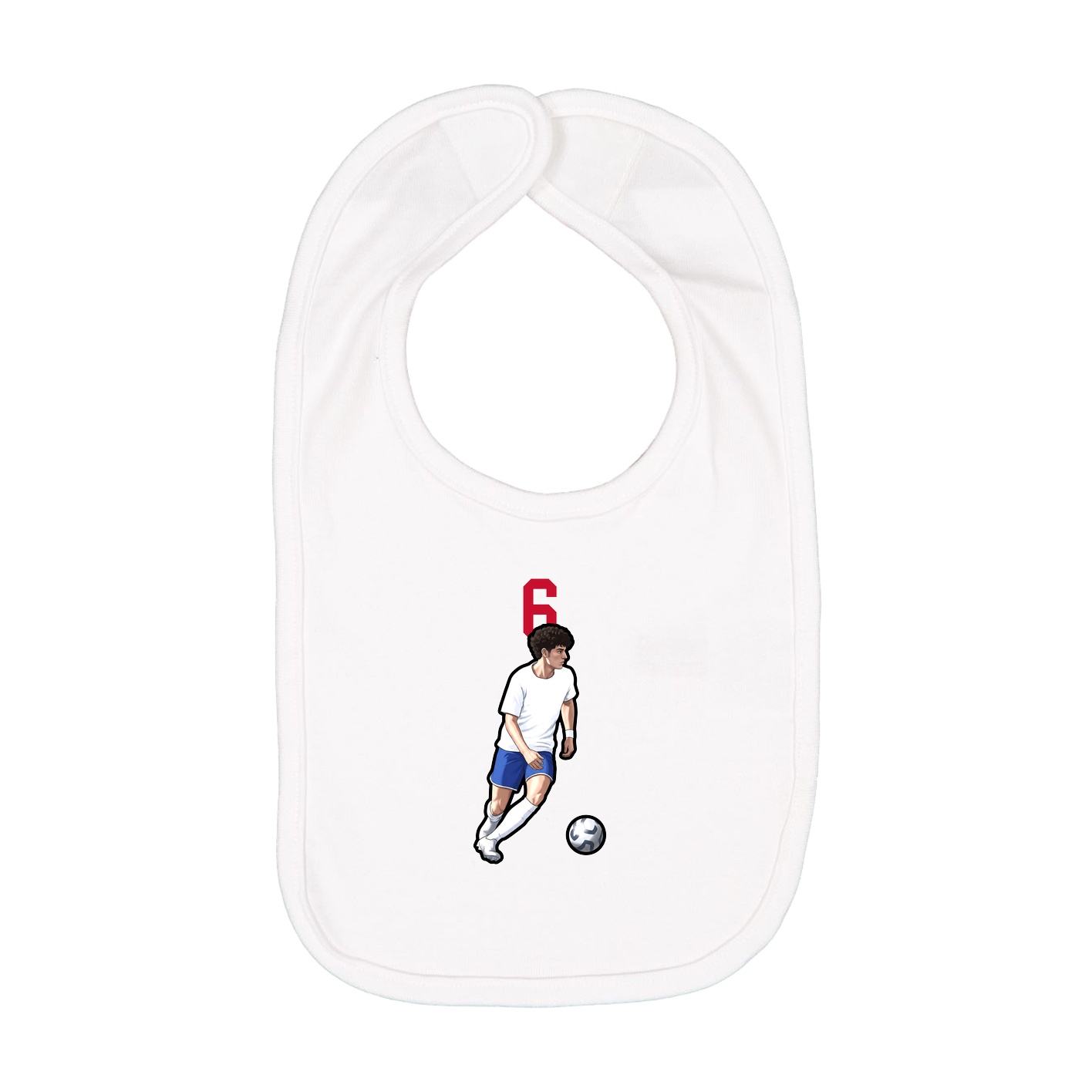 Infant Bib — Number Top in White