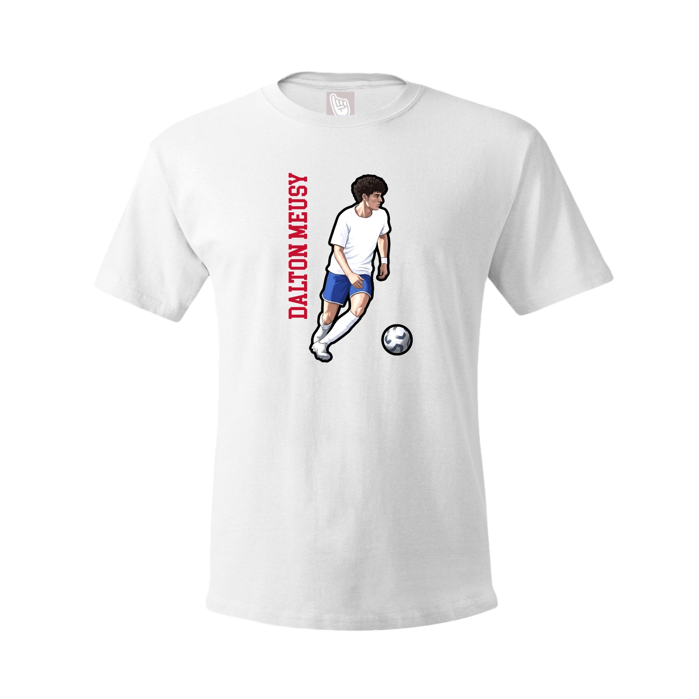 Youth Tee — Name Vertical in White