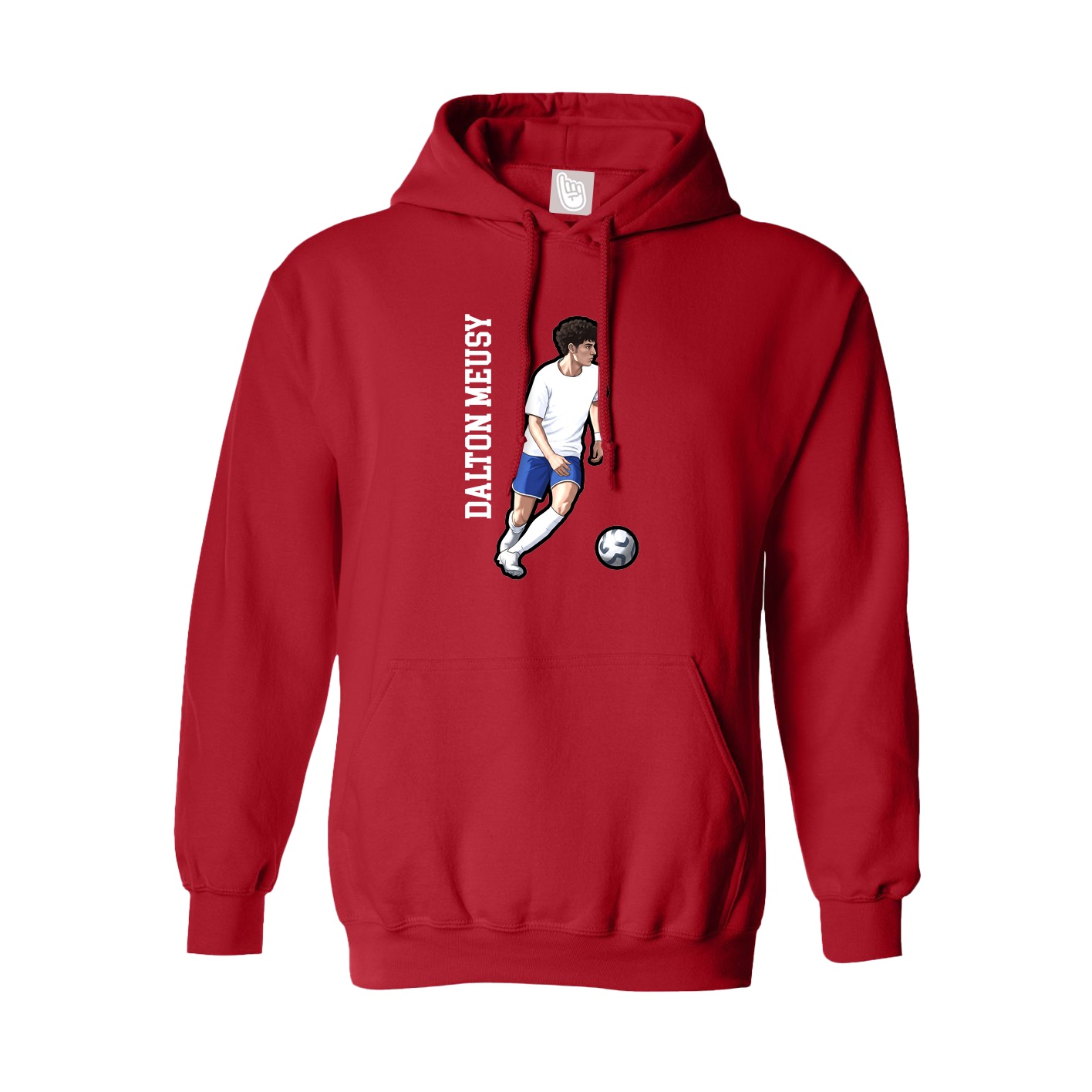 Hoodie — Name Vertical in Red