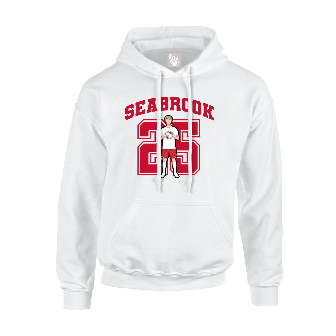 Youth Hoodie — Number in White