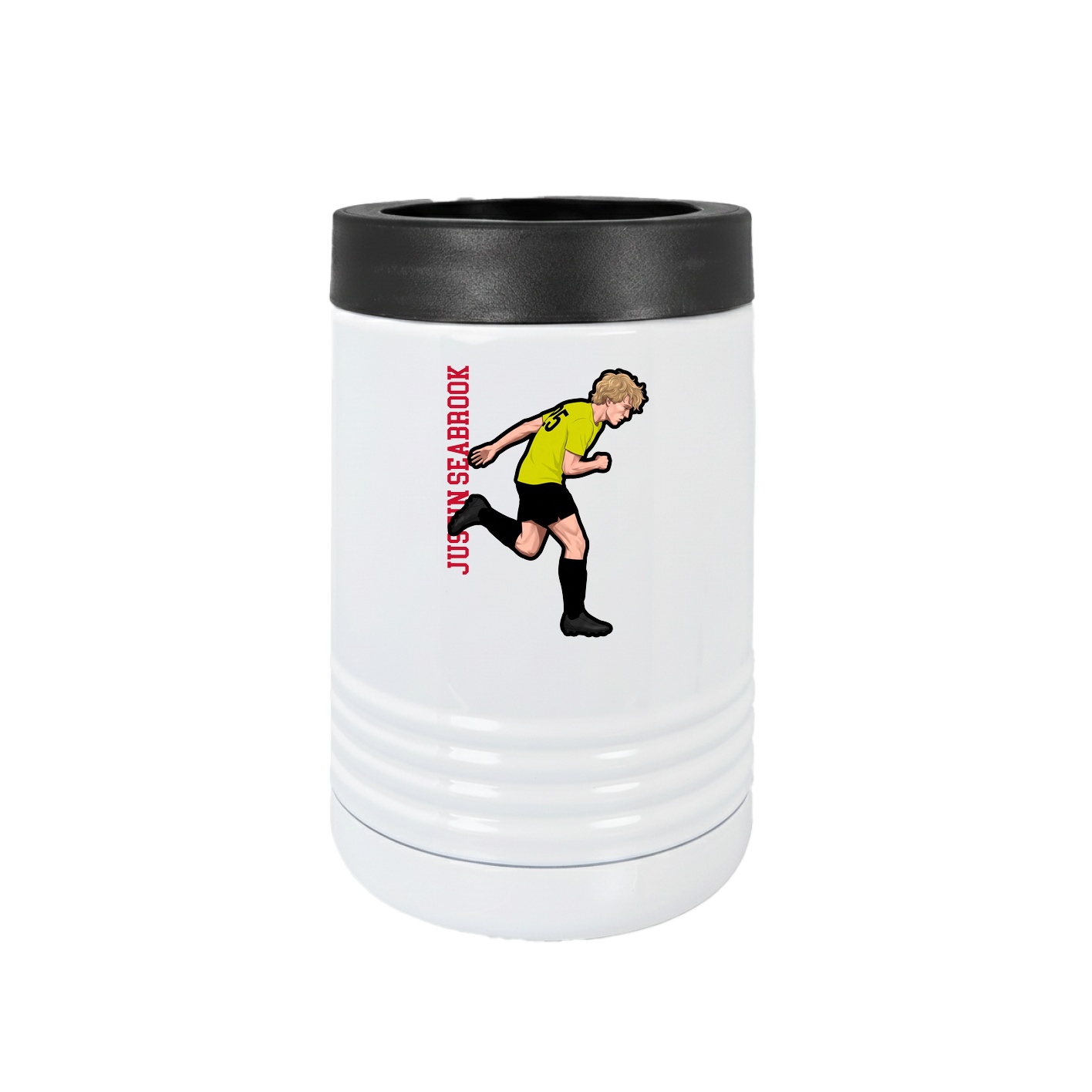 Beverage Holder — Name Vertical in White