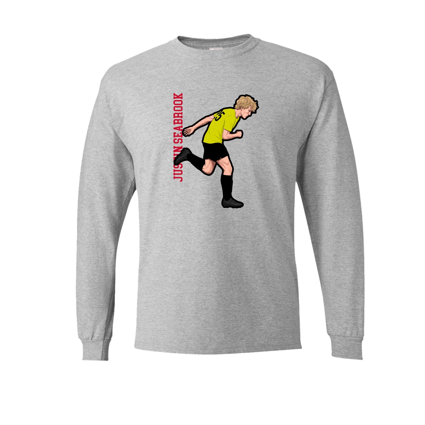 Long Sleeve Tee — Name Vertical in Grey
