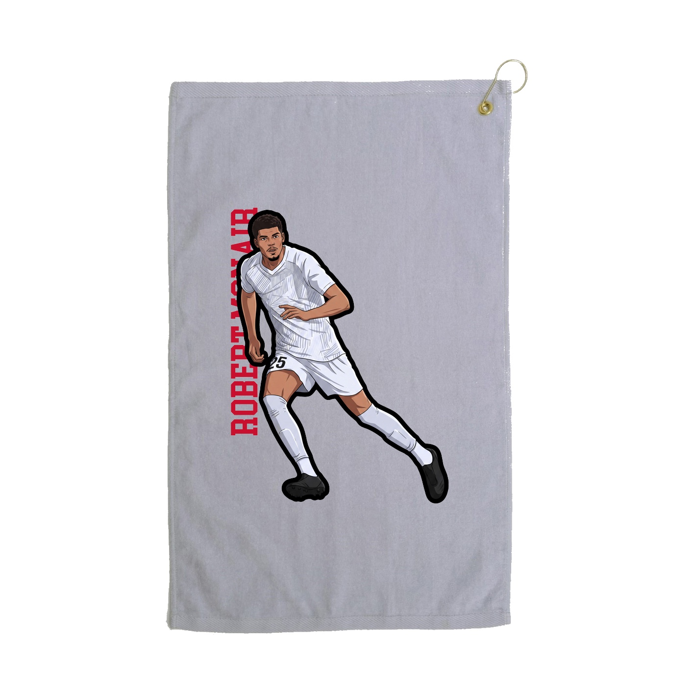 Golf Towel — Name Vertical in Grey