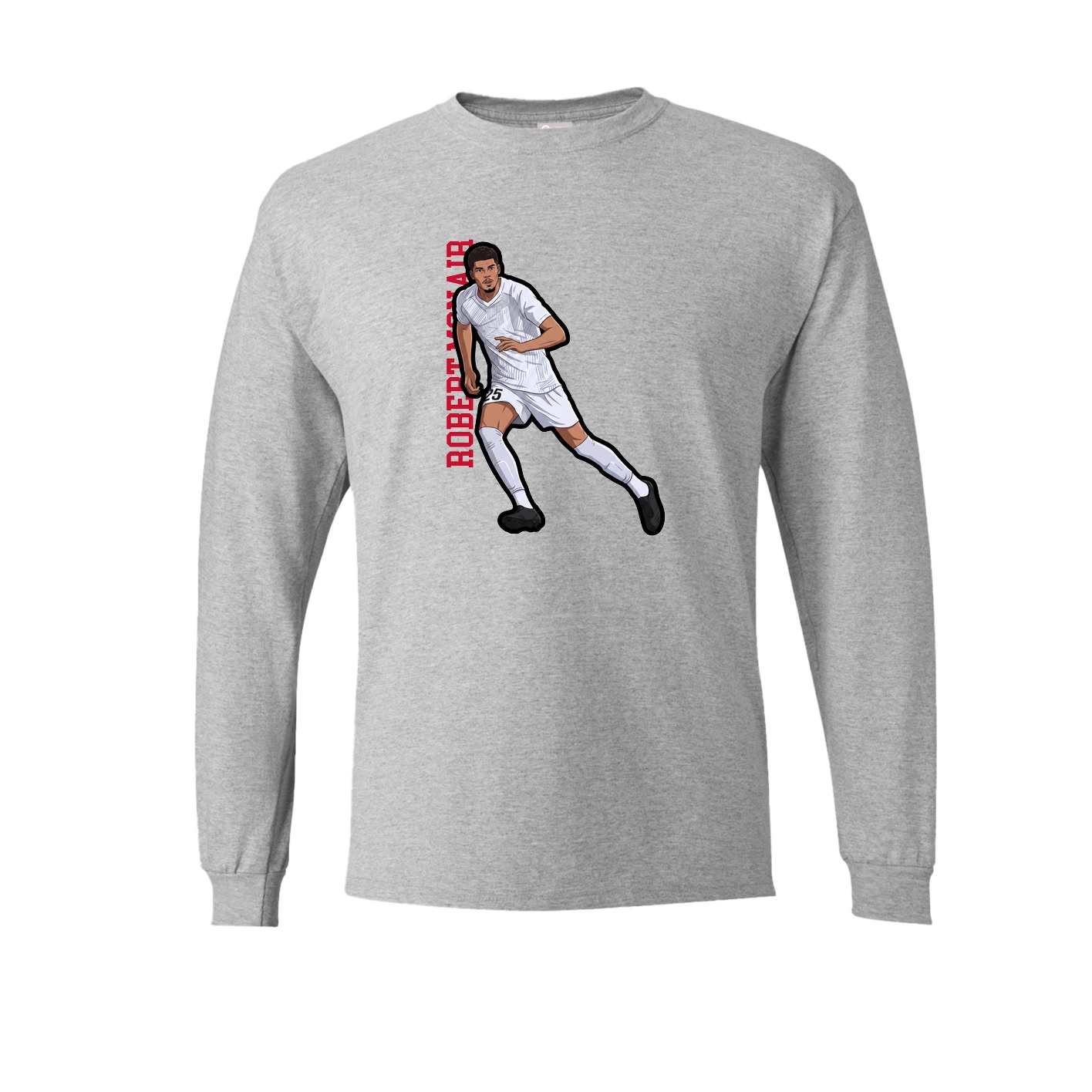 Long Sleeve Tee — Name Vertical in Grey