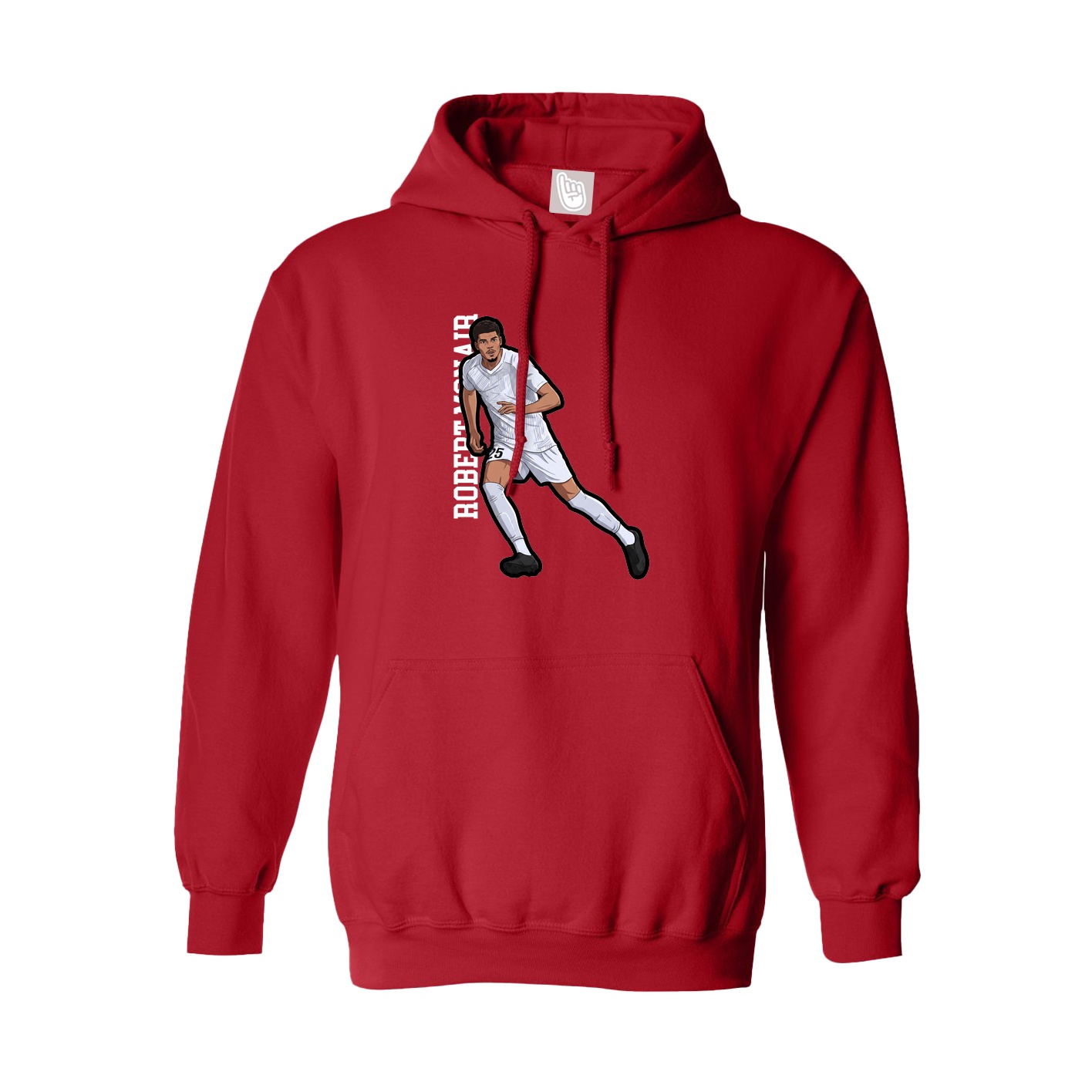 Youth Hoodie — Name Vertical in Red