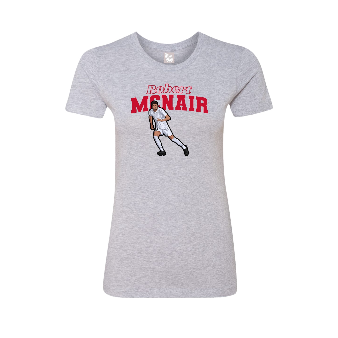 Fitted Women's Tee — Name Arch in Grey