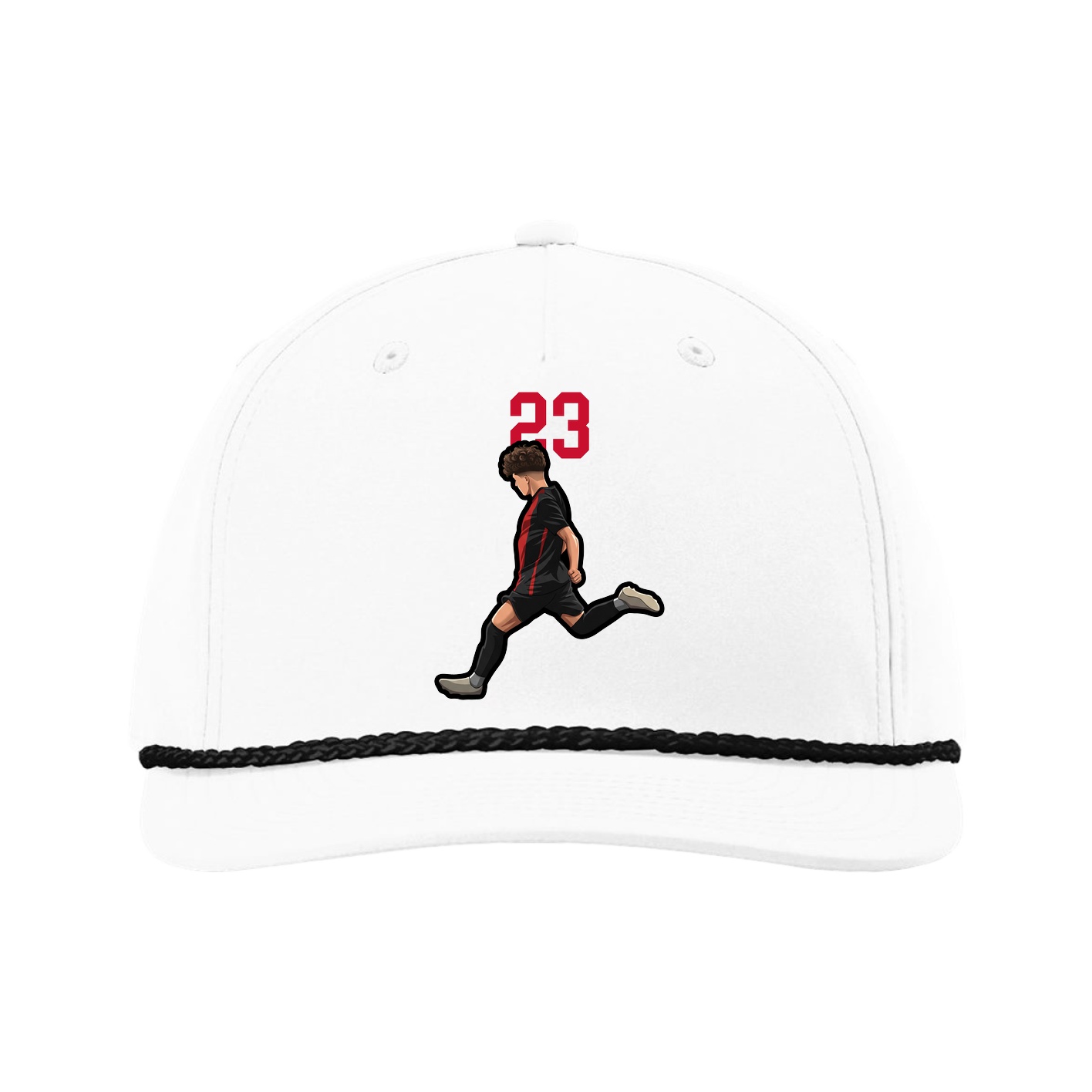 Five-Panel Classic Rope Cap — Number Top in White