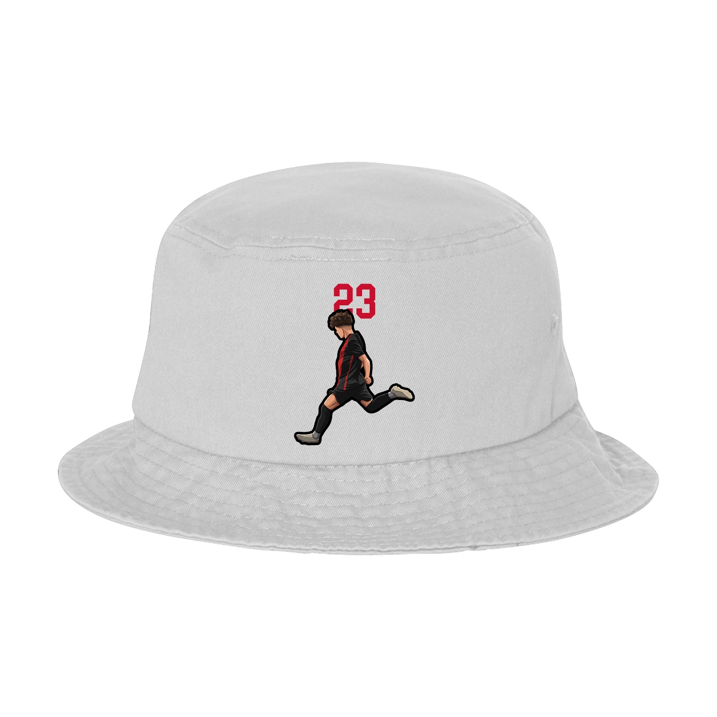 Bucket Cap — Number Top in White