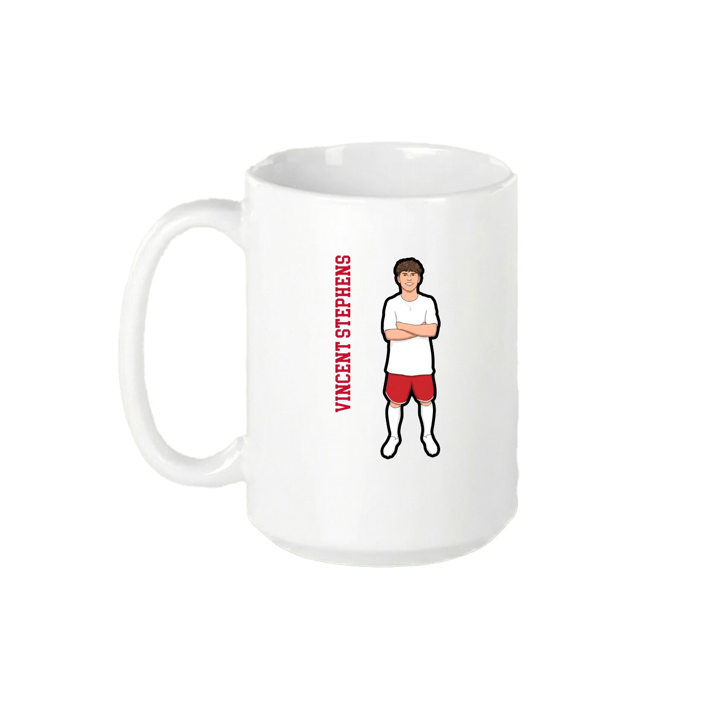 15oz Coffee Mug — Name Vertical in White