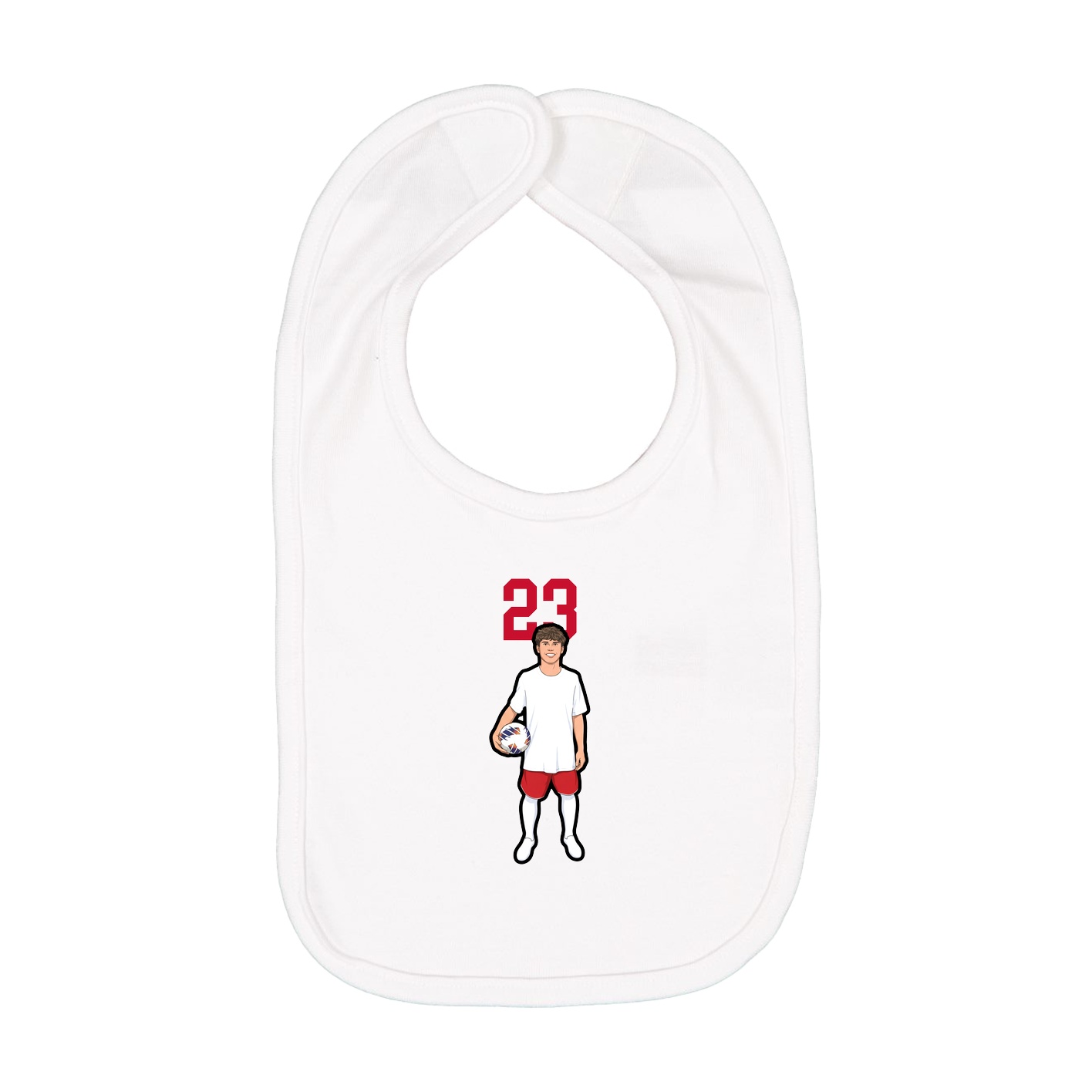 Infant Bib — Number Top in White