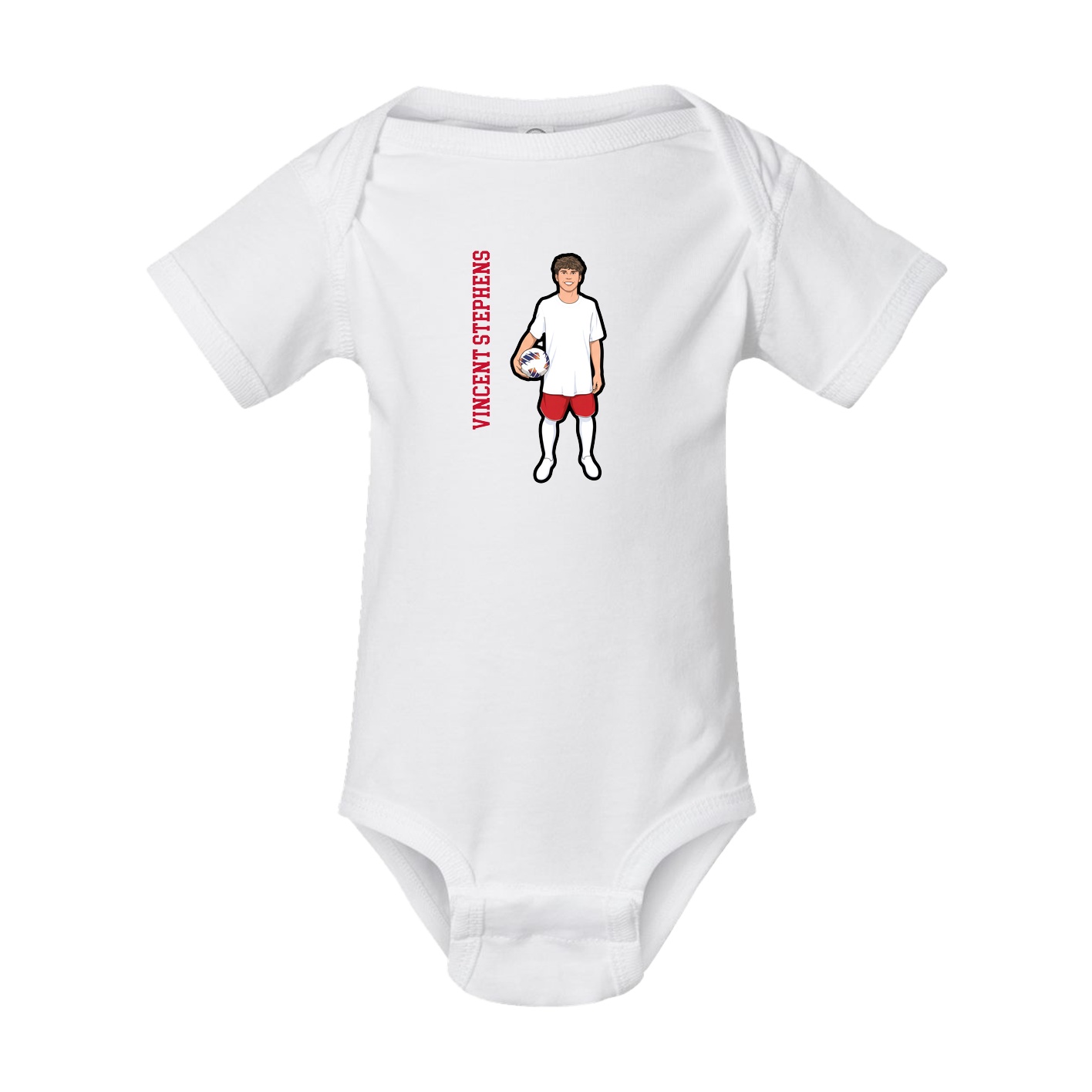 Baby Onesie — Name Vertical in White
