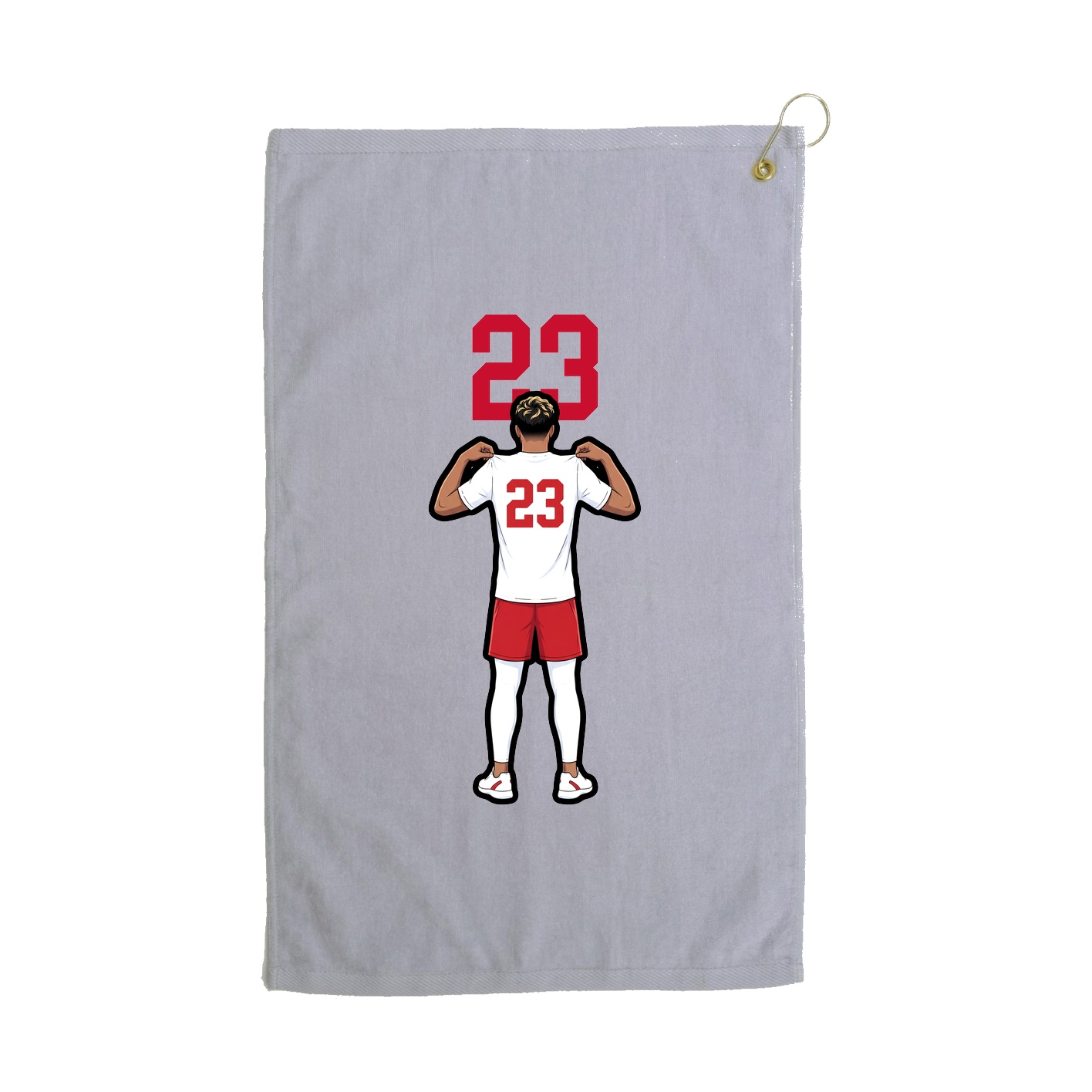 Golf Towel — Number Top in Grey