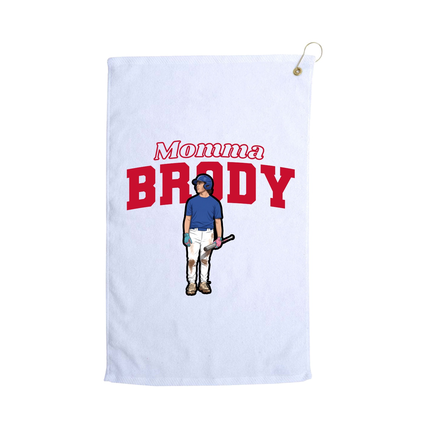 Golf Towel — Mothers Day Block in White