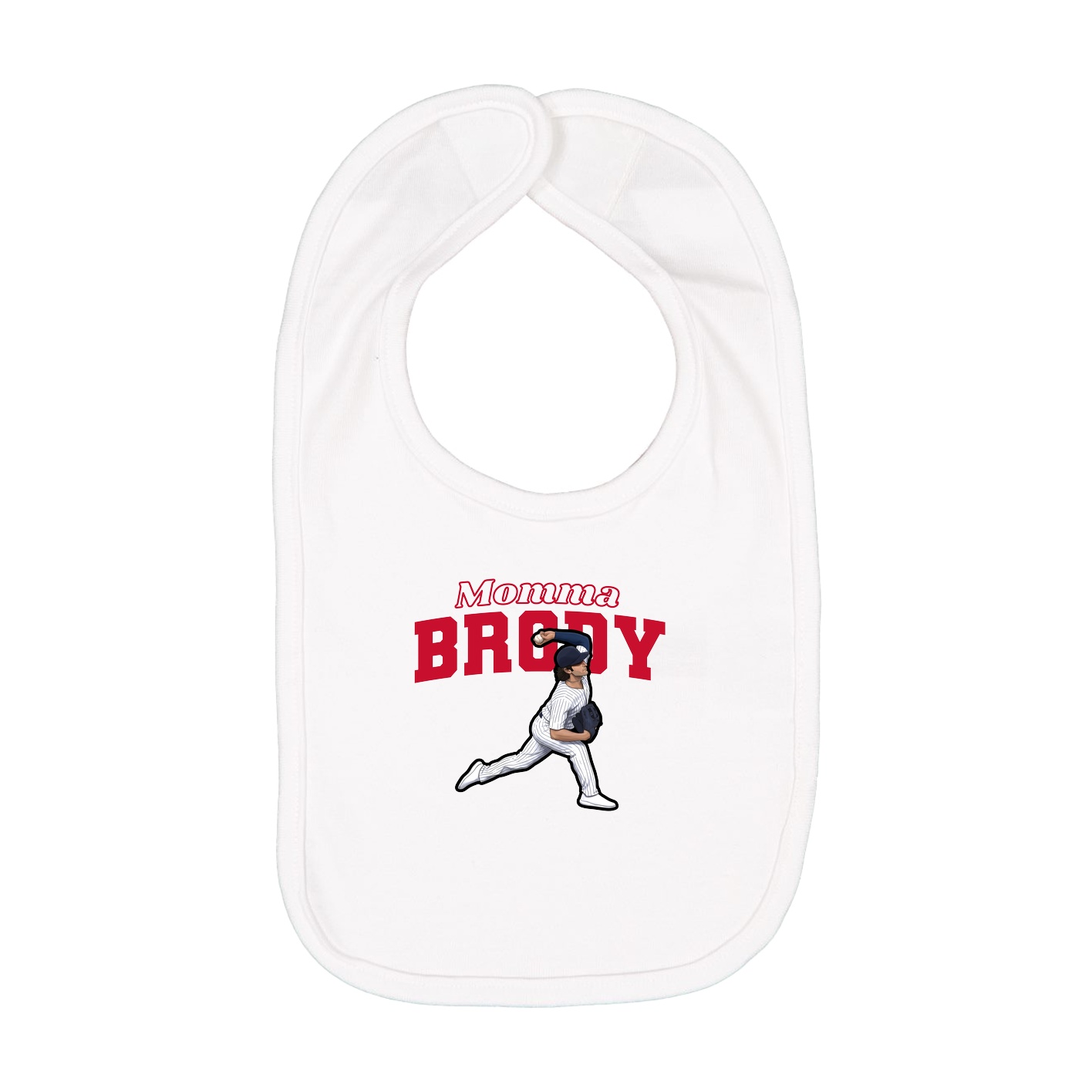 Infant Bib — Mothers Day Block in White