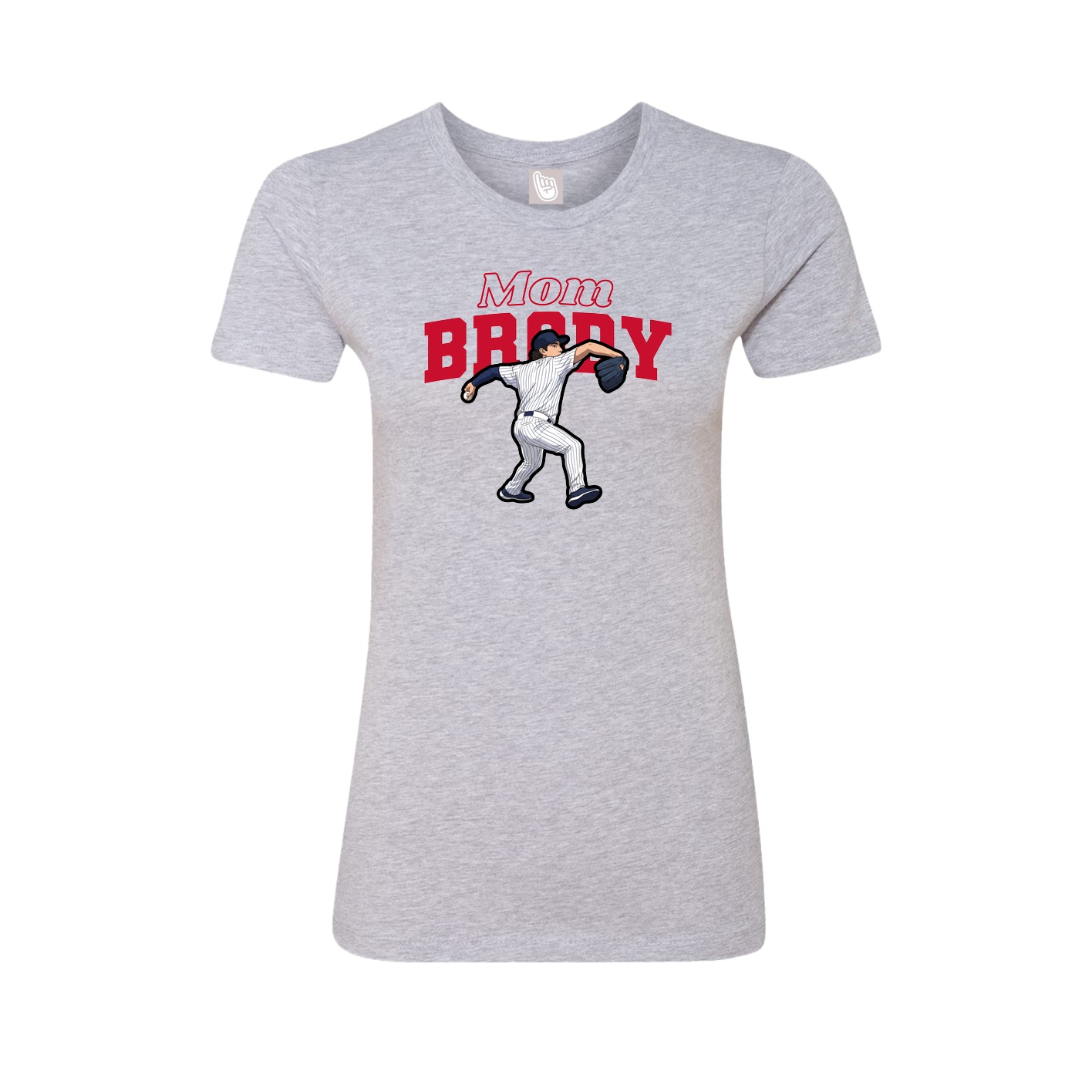 Womens Tee — Mothers Day Block in Grey