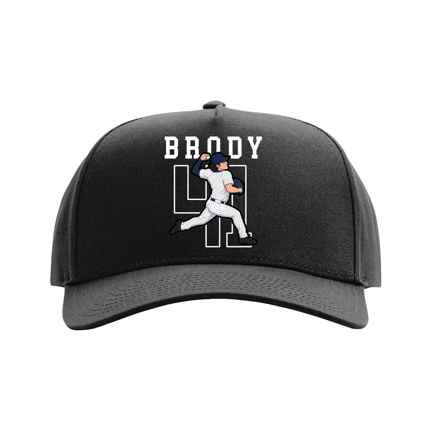 Full Fabric Five-Panel Champ Cap — Shirsey in Black