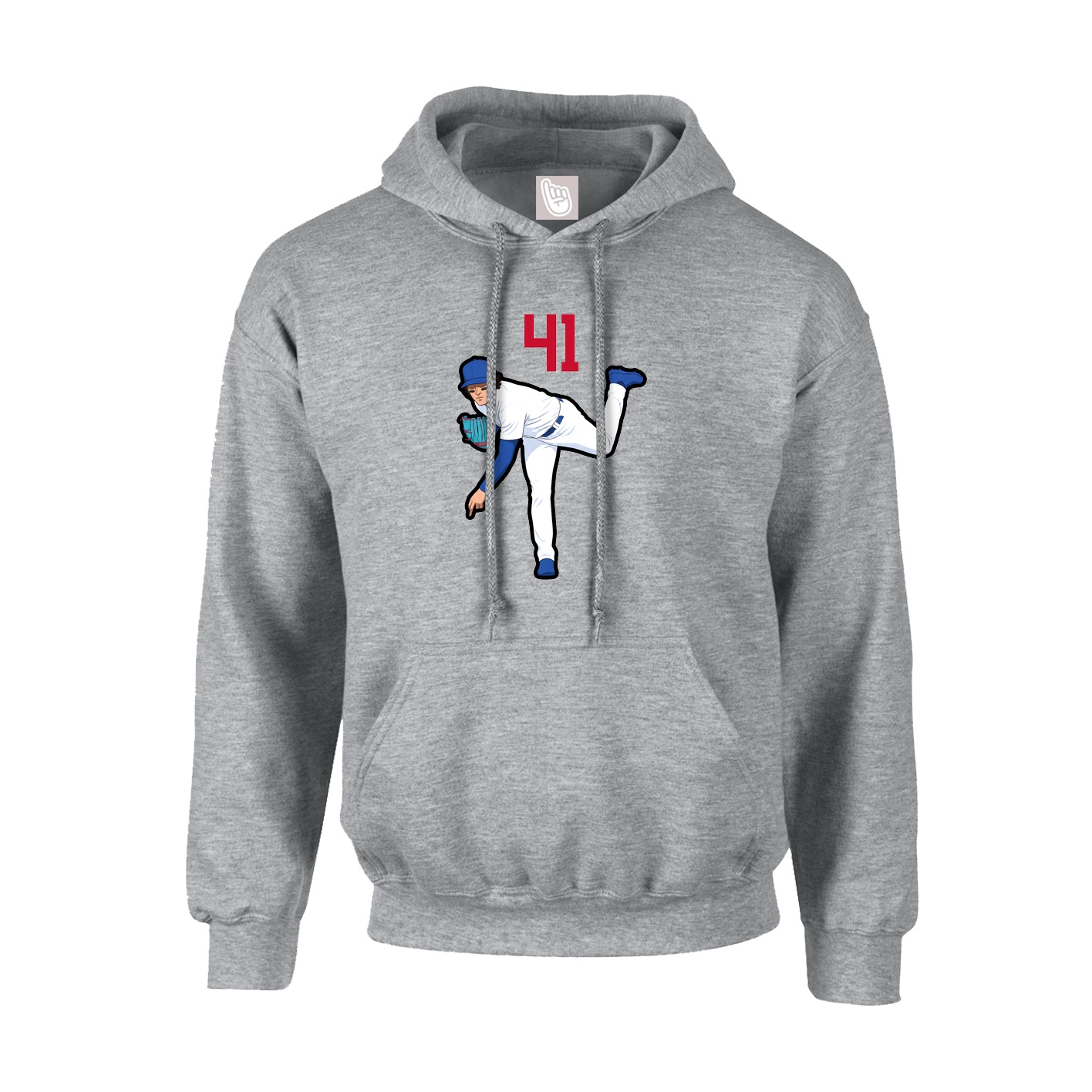 Youth Hoodie — Number Top in Grey