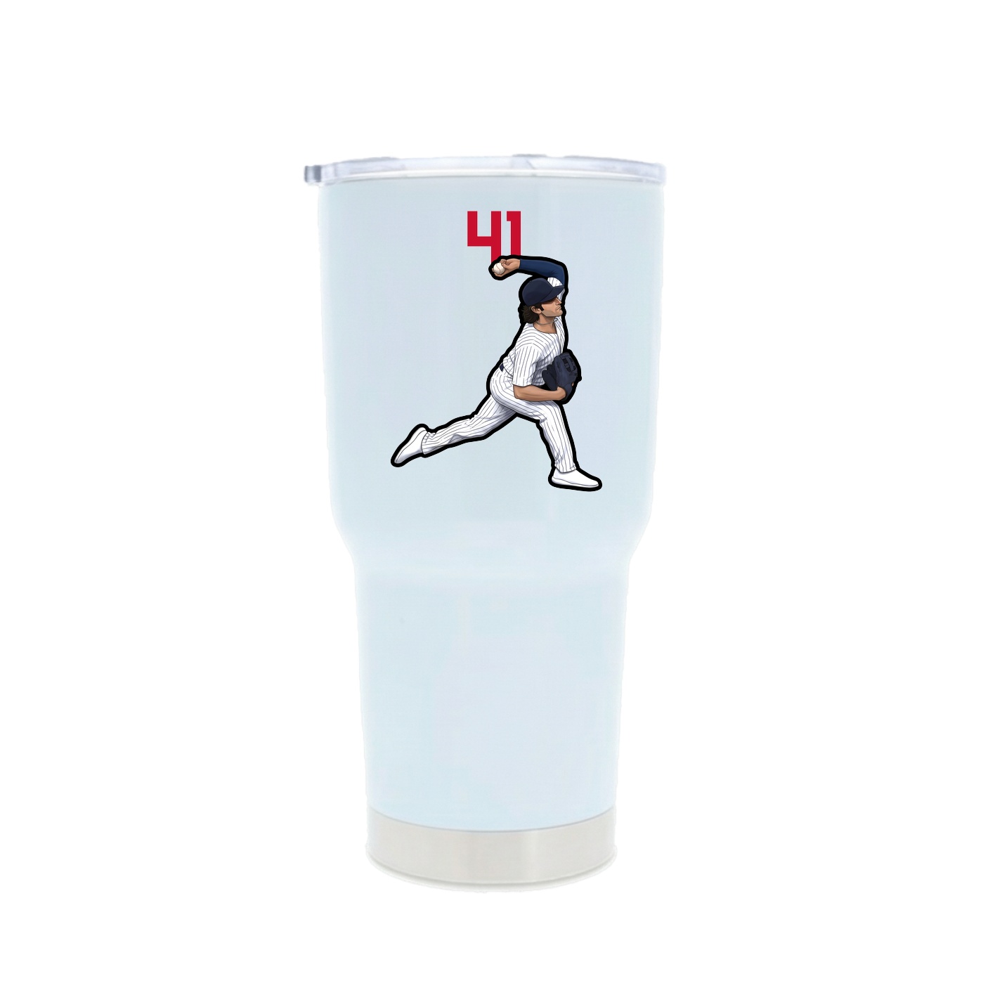 30oz Stainless Steel Tumbler — Number Top in White
