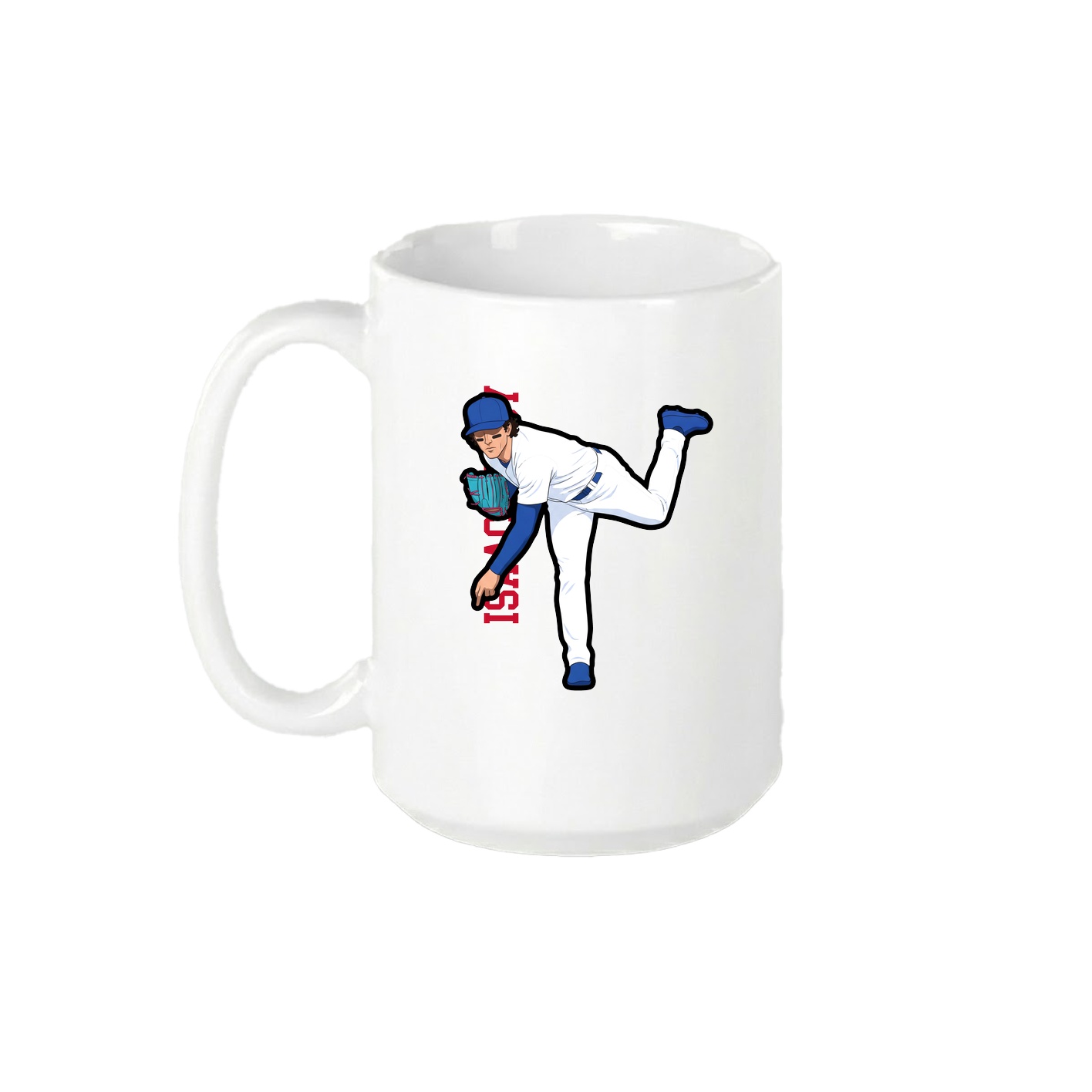 15oz Coffee Mug — Name Vertical in White