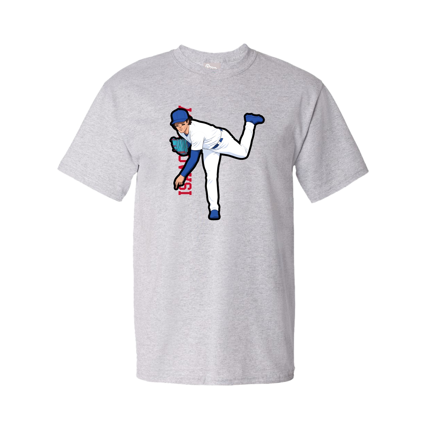 Youth Tee — Name Vertical in Grey