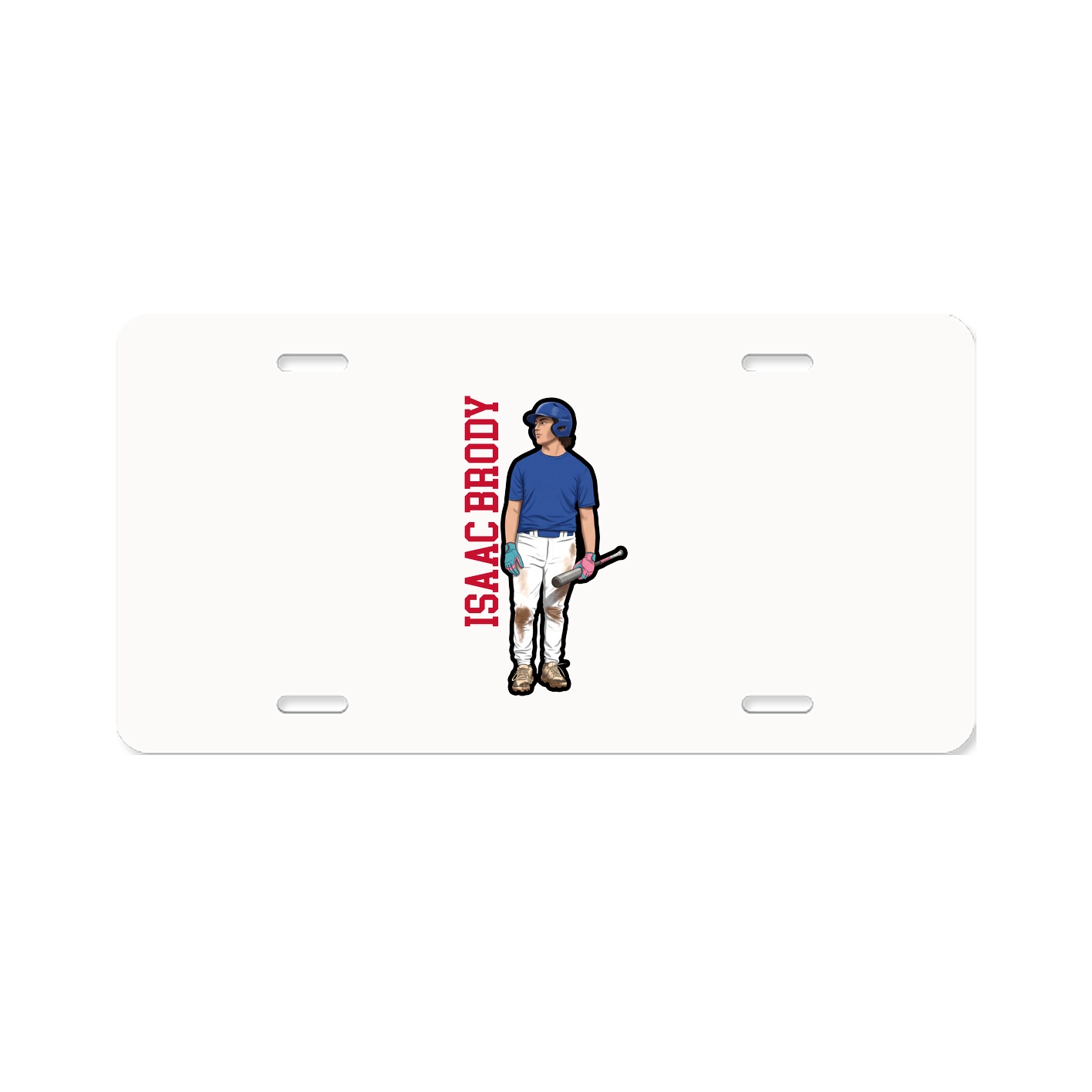 License Plate — Name Vertical in Classic